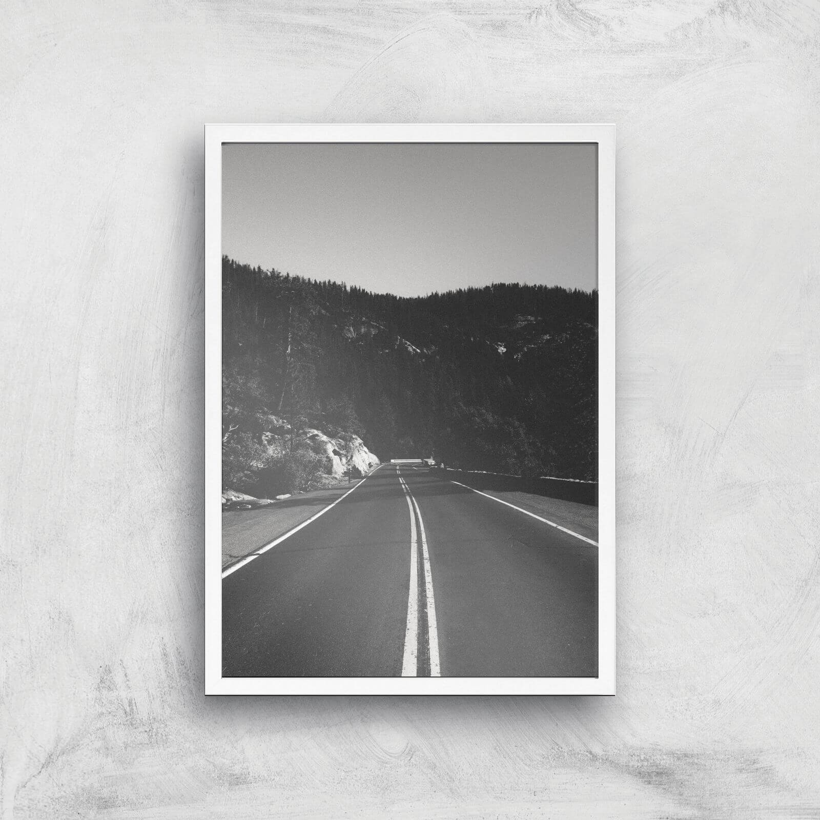 Yosemite Drive Giclee Art Print - A3 - White Frame