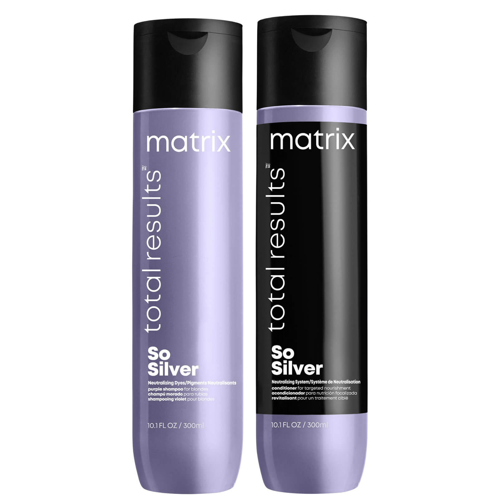 Matrix Total Results So Silver Purple Toning Shampoo and Conditioner for Blonde, Silver & Grey Hair 