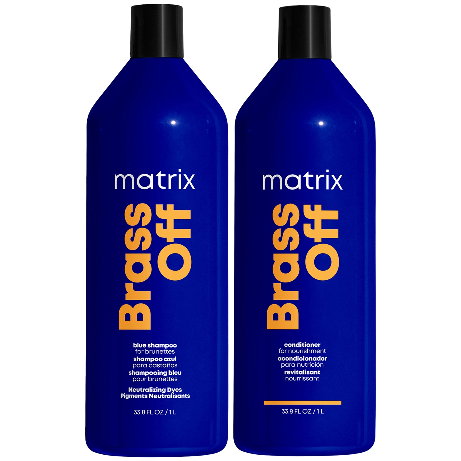 Image of Matrix Brass Off Colour Correcting Blue Anti-Brass Shampoo and Conditioner Duo Set for Lightened Brunettes 1000ml