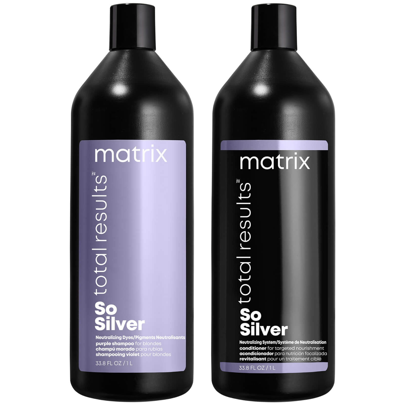 Photos - Hair Product Matrix Total Results So Silver Purple Toning Shampoo and Conditioner 1000m 