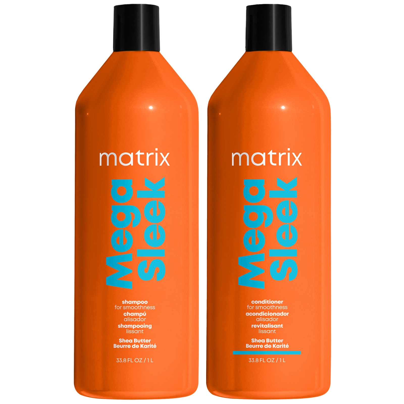 Photos - Hair Product Matrix Total Results Mega Sleek Shea Butter Smoothing Shampoo and Conditio 