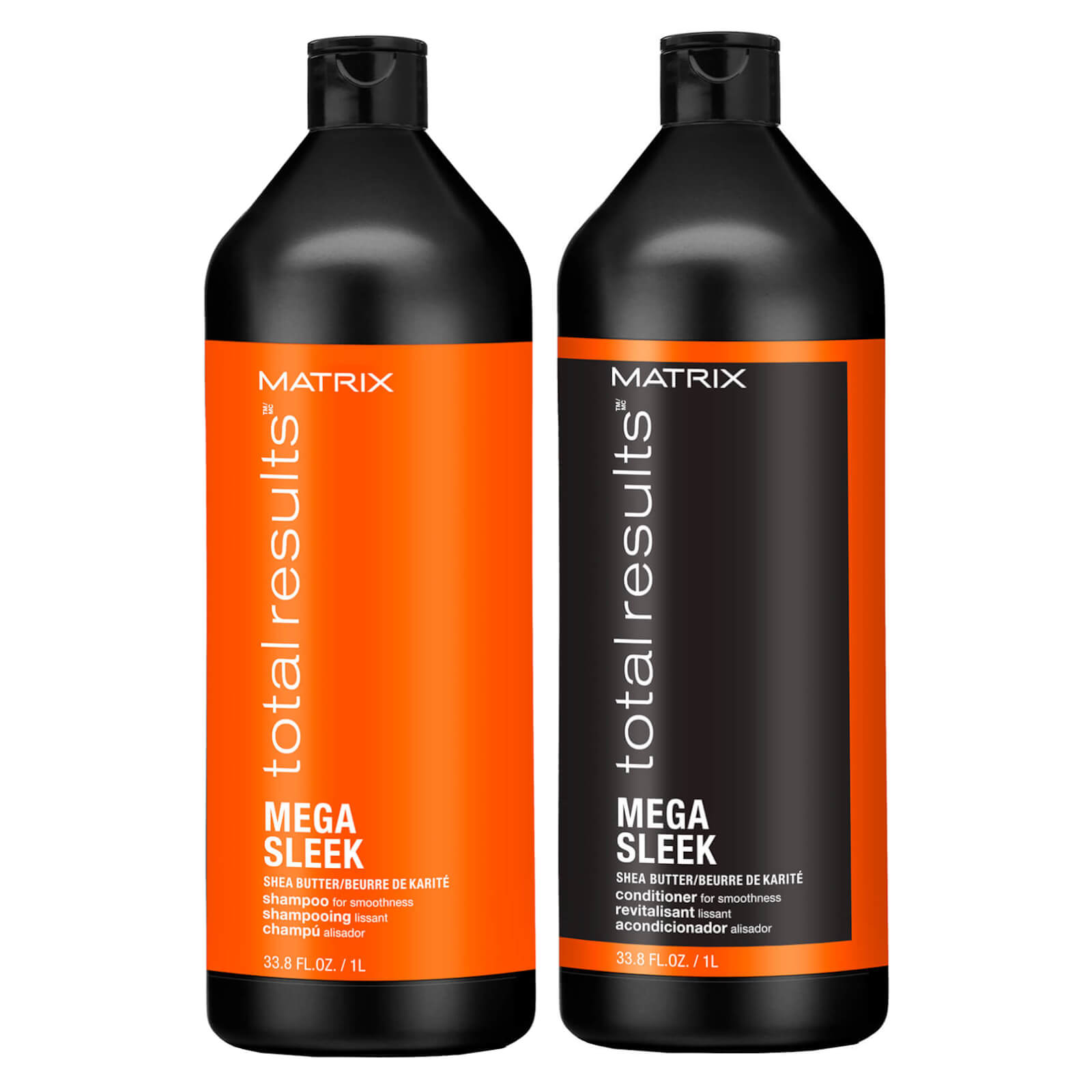Matrix Total Results Mega Sleek Shea Butter Smoothing Shampoo and Conditioner 1000ml Duo for Frizzy 