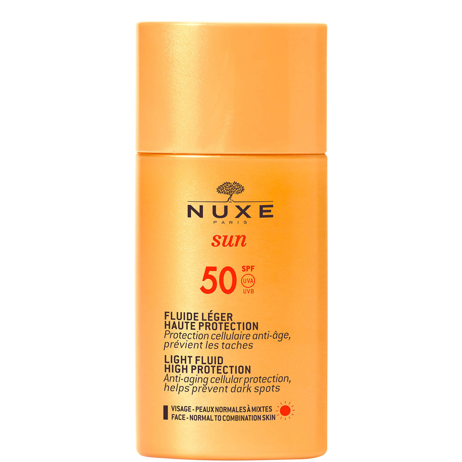 NUXE Sun SPF50 Light Face Fluid 50ml lookfantastic.com imagine