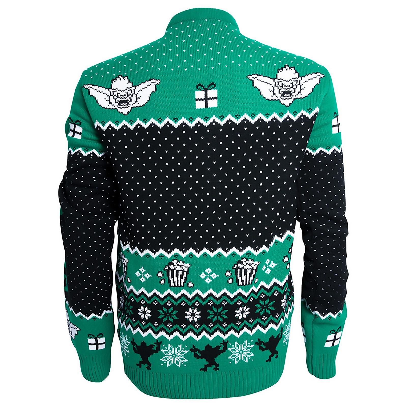 Gremlins Stripe Christmas Knitted Jumper - Navy - XS