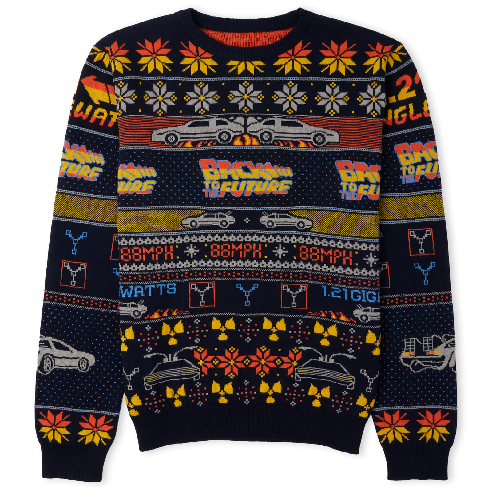 Back to the Future Christmas Knitted Jumper Navy - XS