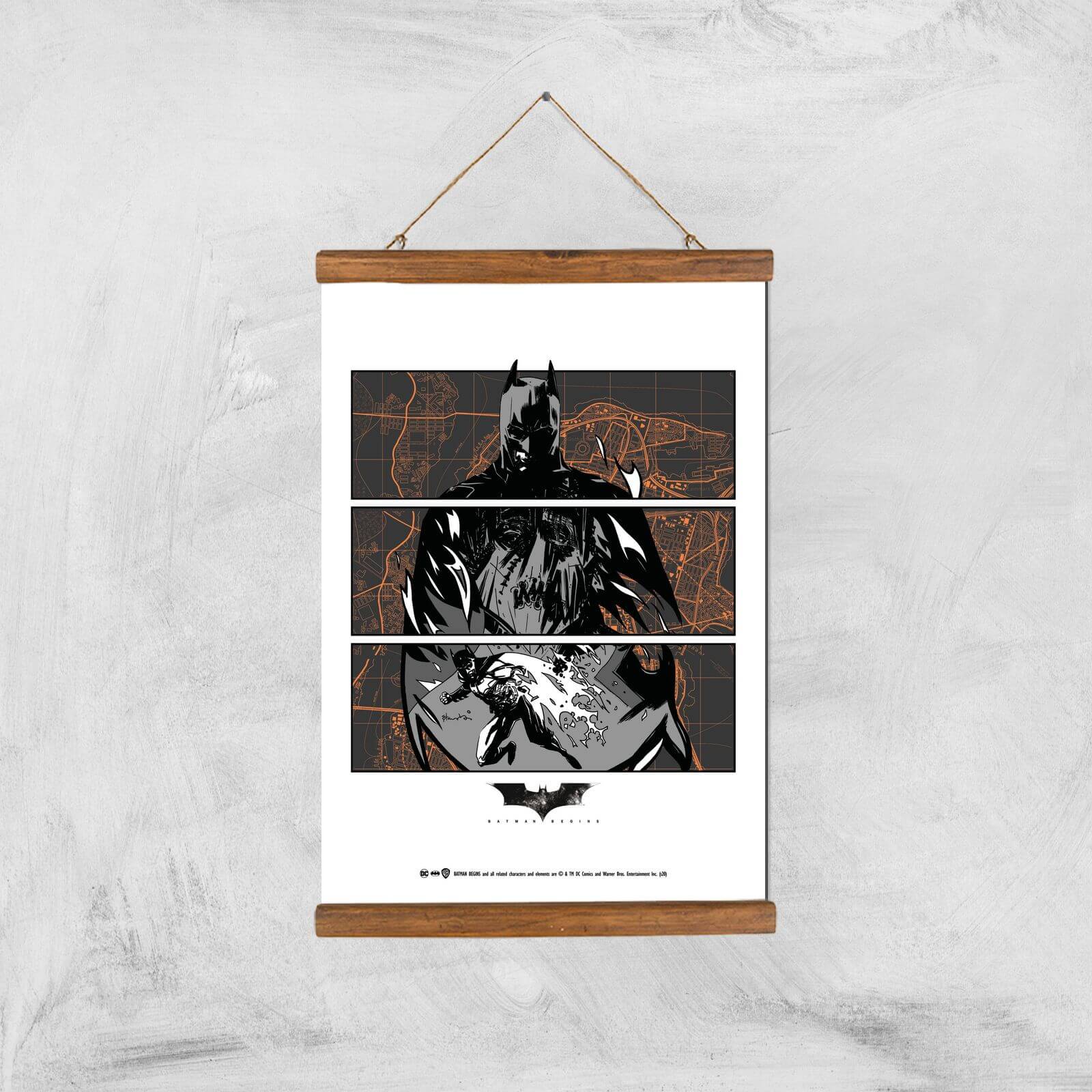 Batman Begins Poster Giclee Art Print - A3 - Wooden Hanger