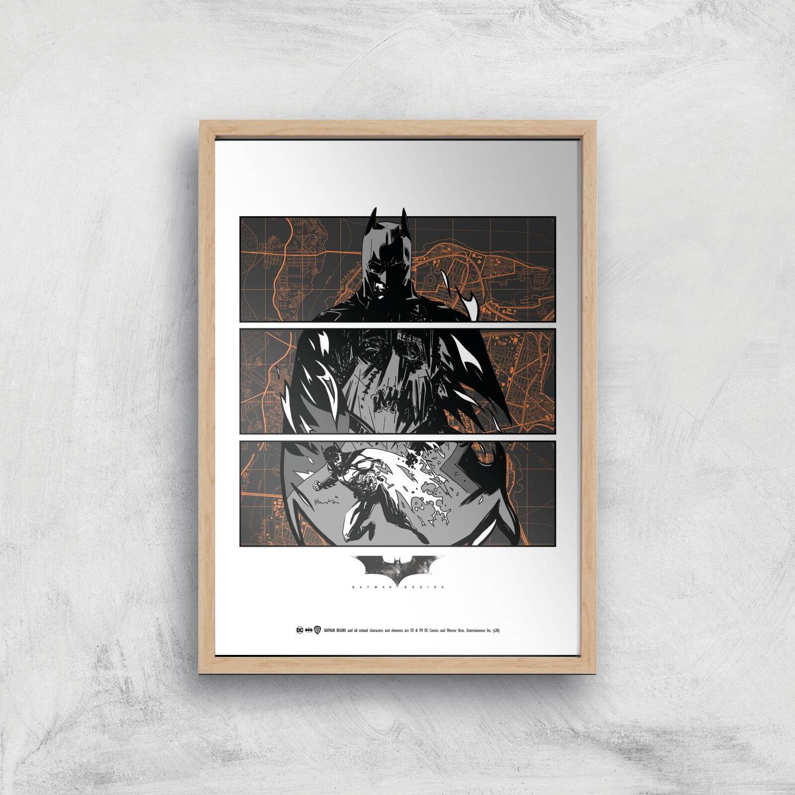 Batman Begins Poster Giclee Art Print - A3 - Wooden Frame