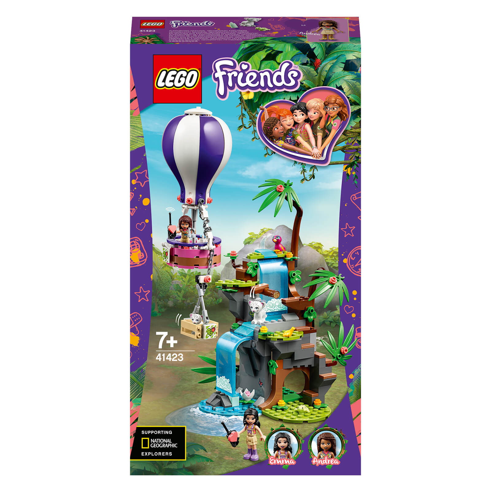 LEGO Friends : Ensemble de Jeux de construction Le sauvetage des tigres en montgolfière (41423)
