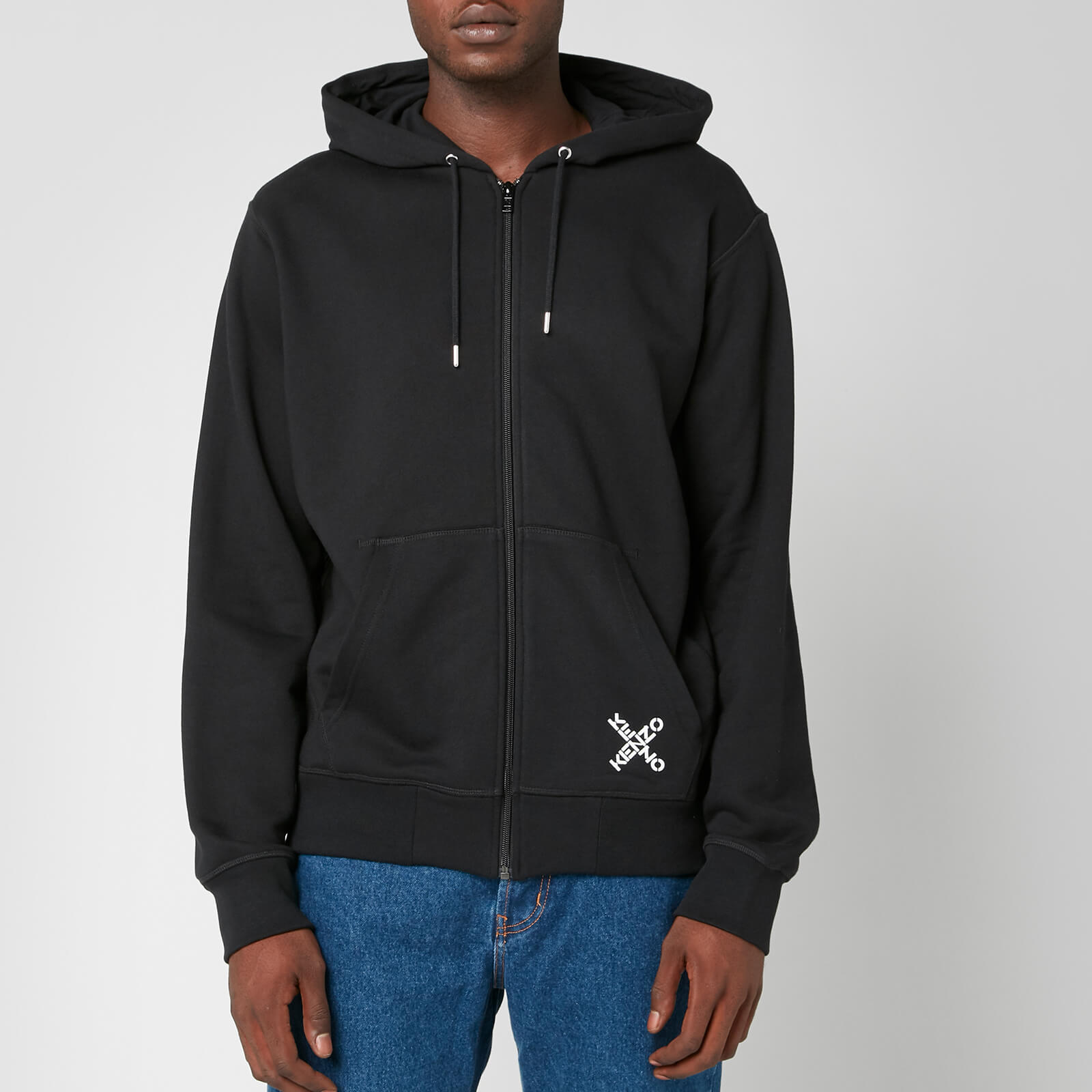 KENZO Men's Sport Full Zip Hooded Sweatshirt - Black - XS