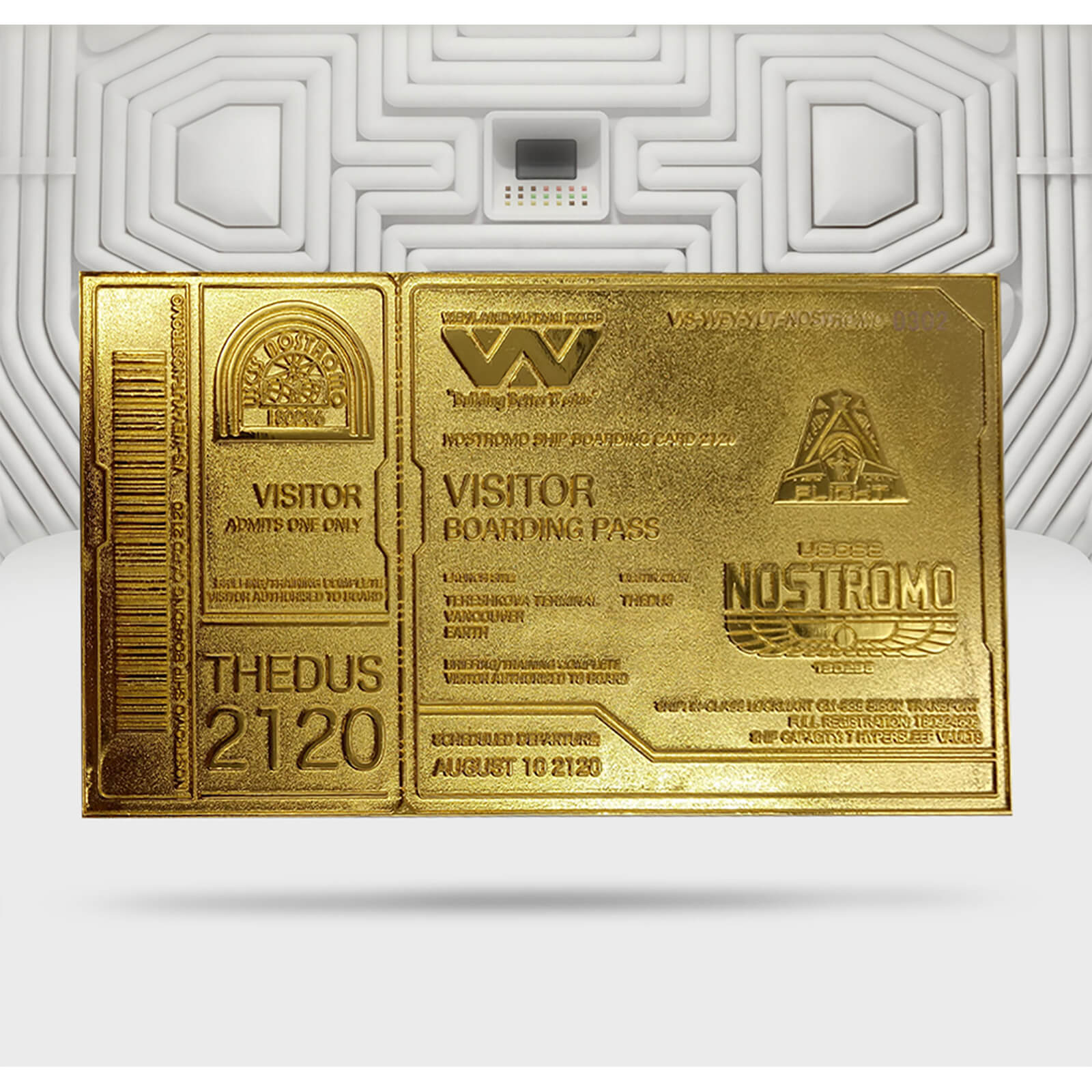 Ticket d'Embarquement Alien 24K Plaqué Or Édition Limitée - Exclusivité Zavvi