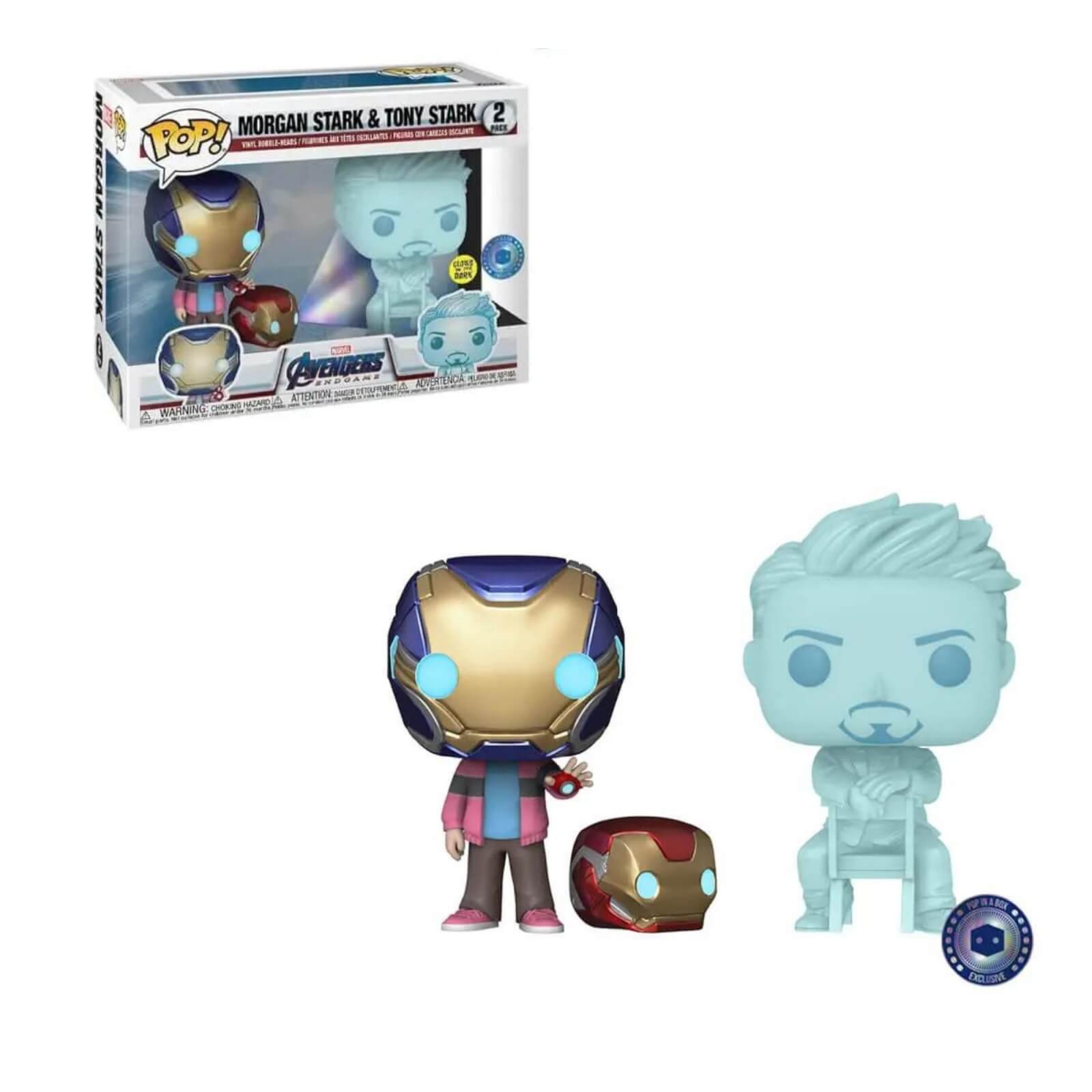 Click to view product details and reviews for Piab Exc Marvel Morgan Hologram Tony Stark With Helmet Exc Funko Pop Vinyl 2 Pack.