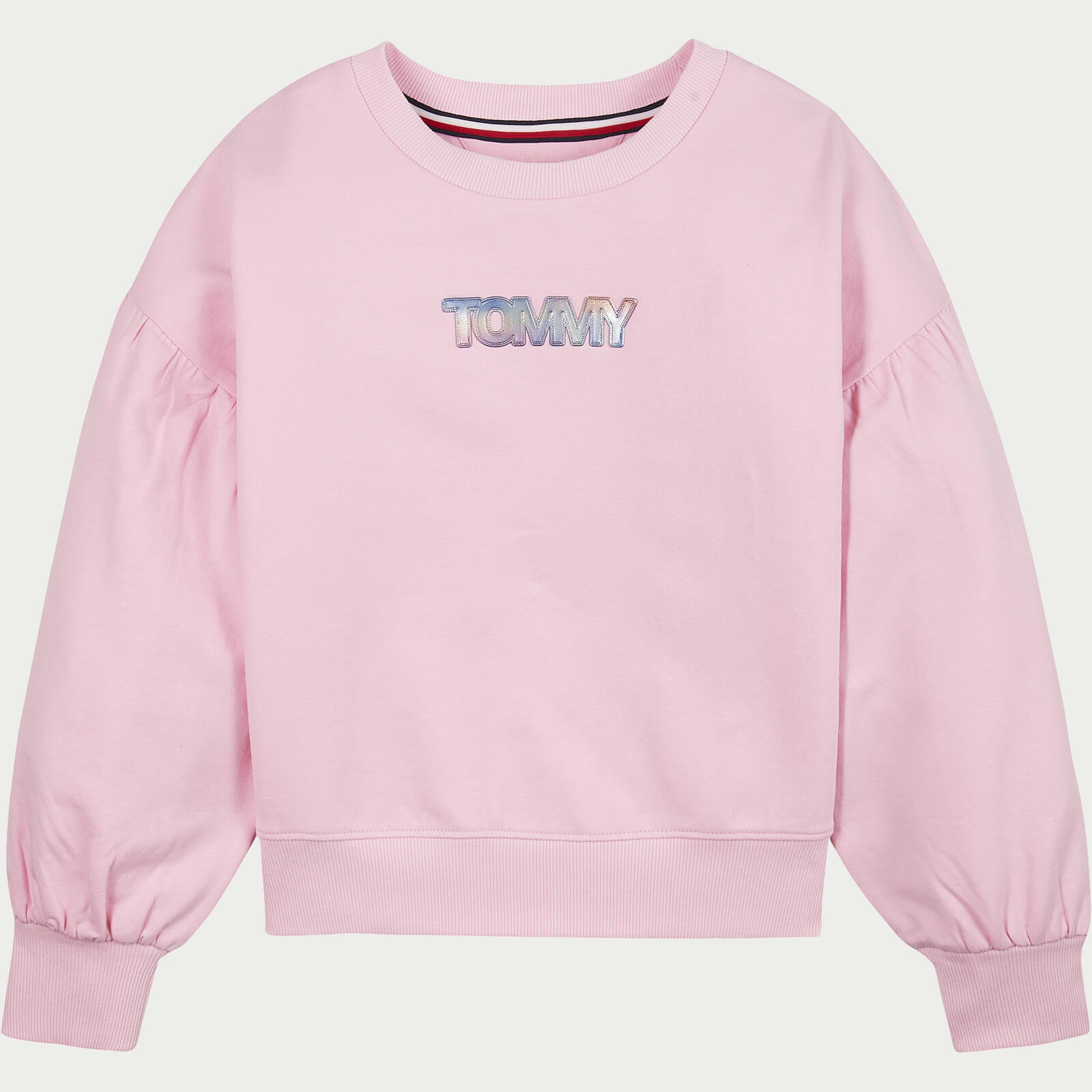 Tommy Hilfiger Girls' Iridescent Badge Crew Neck Sweatshirt - Romantic Pink - 14 Years