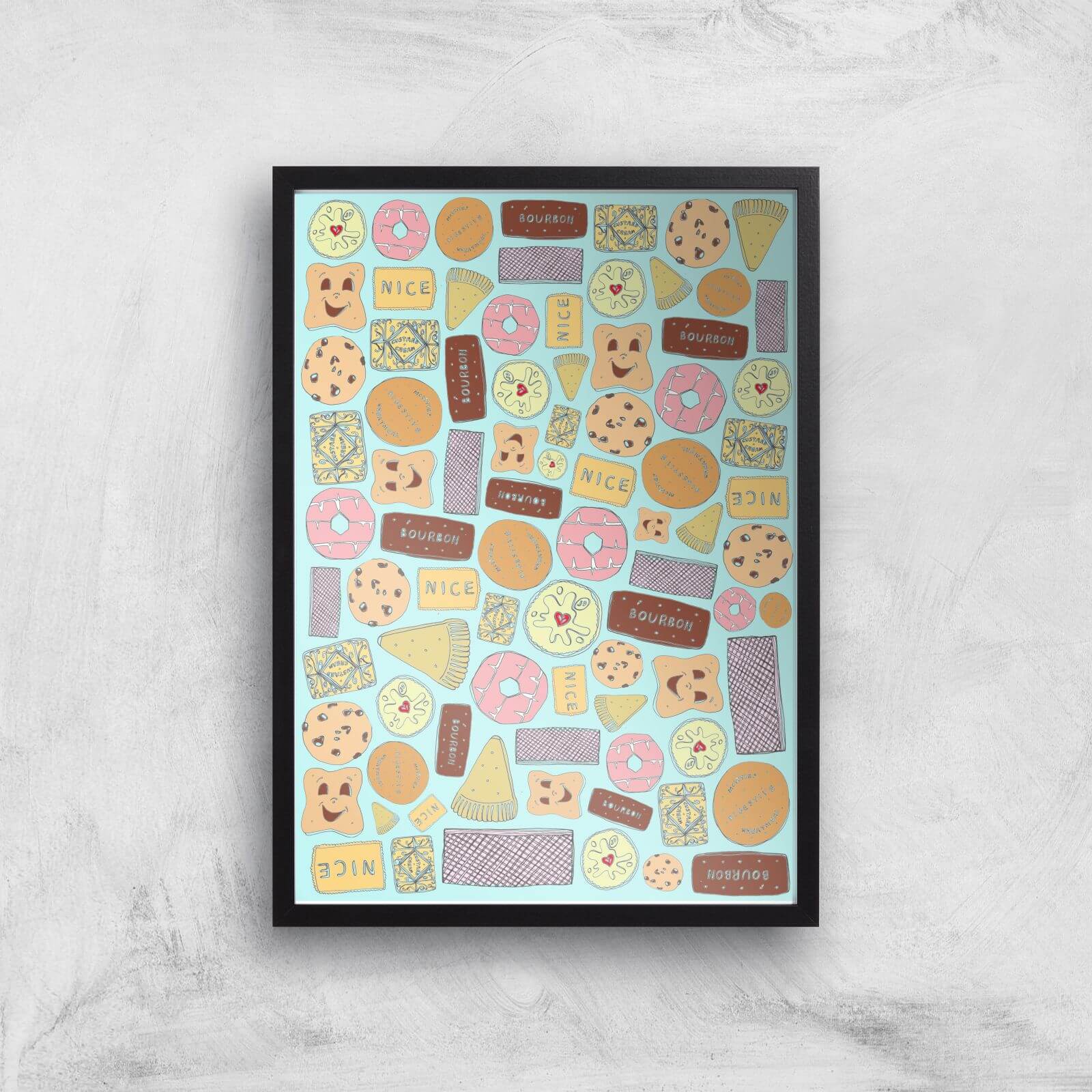 Snowtap Vibrant Biscuits Giclee Art Print - A3 - Black Frame