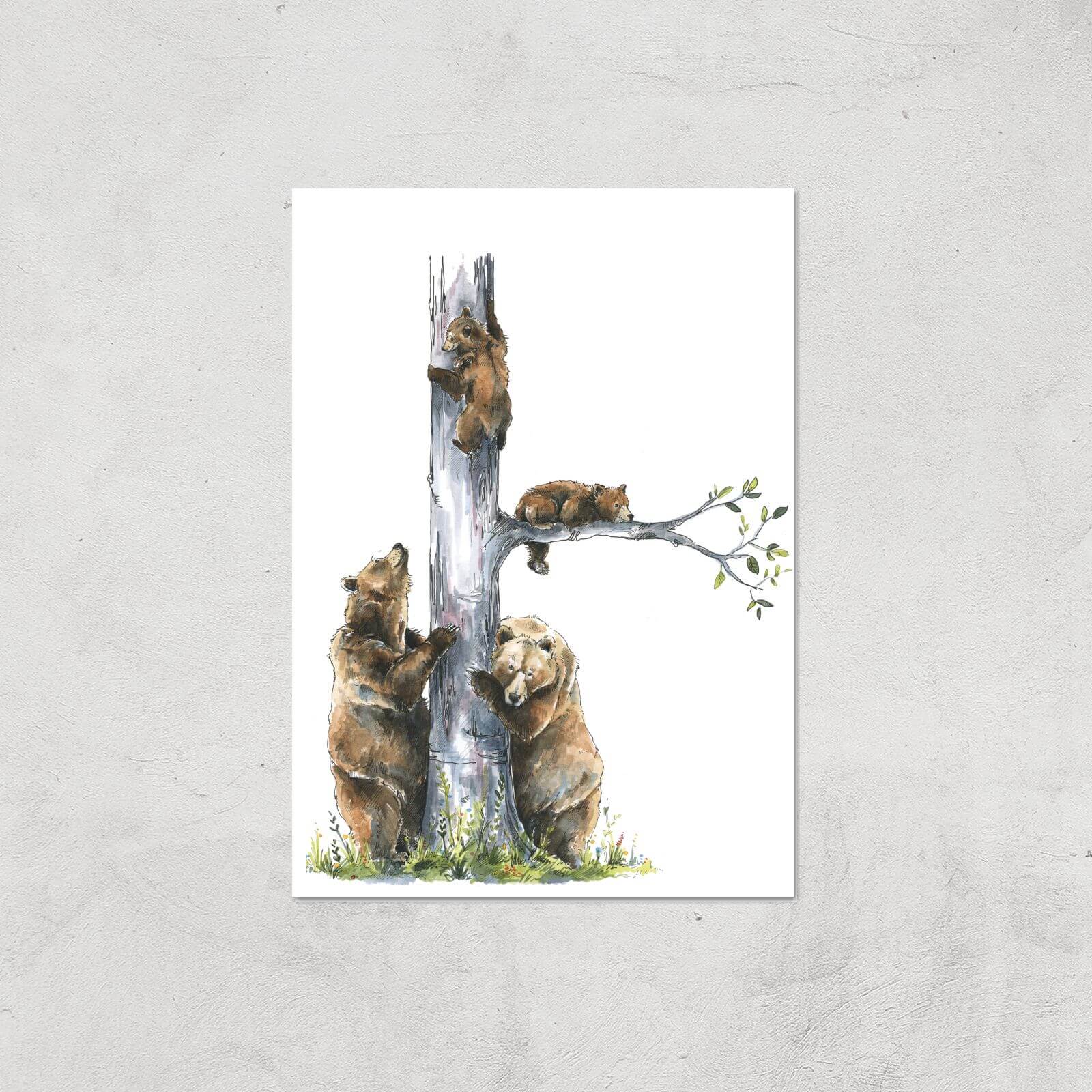 Snowtap Family Of Four Giclee Art Print - A4 - Print Only
