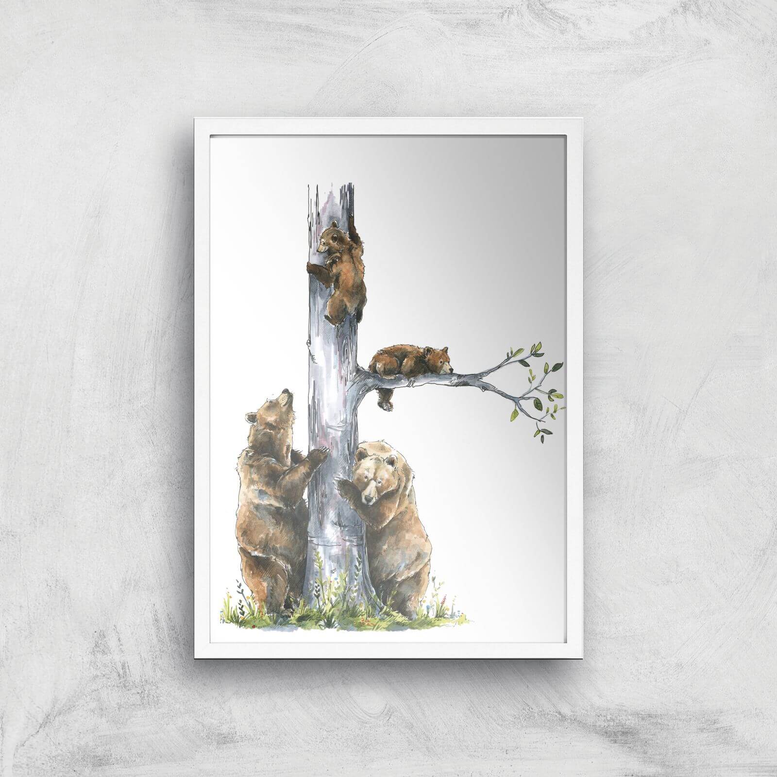 Snowtap Family Of Four Giclee Art Print - A3 - White Frame