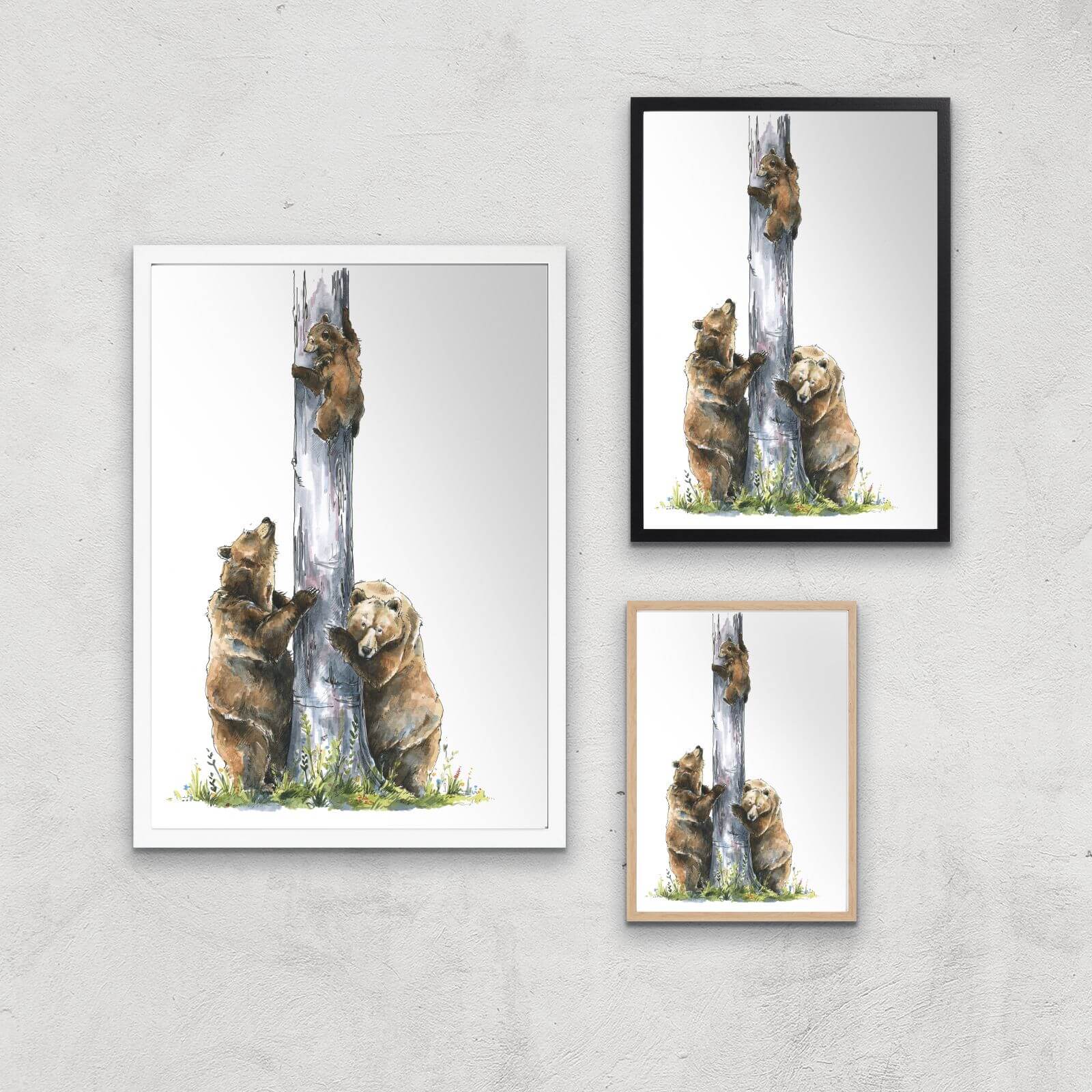Snowtap Family Of Three Giclee Art Print - A4 - Print Only