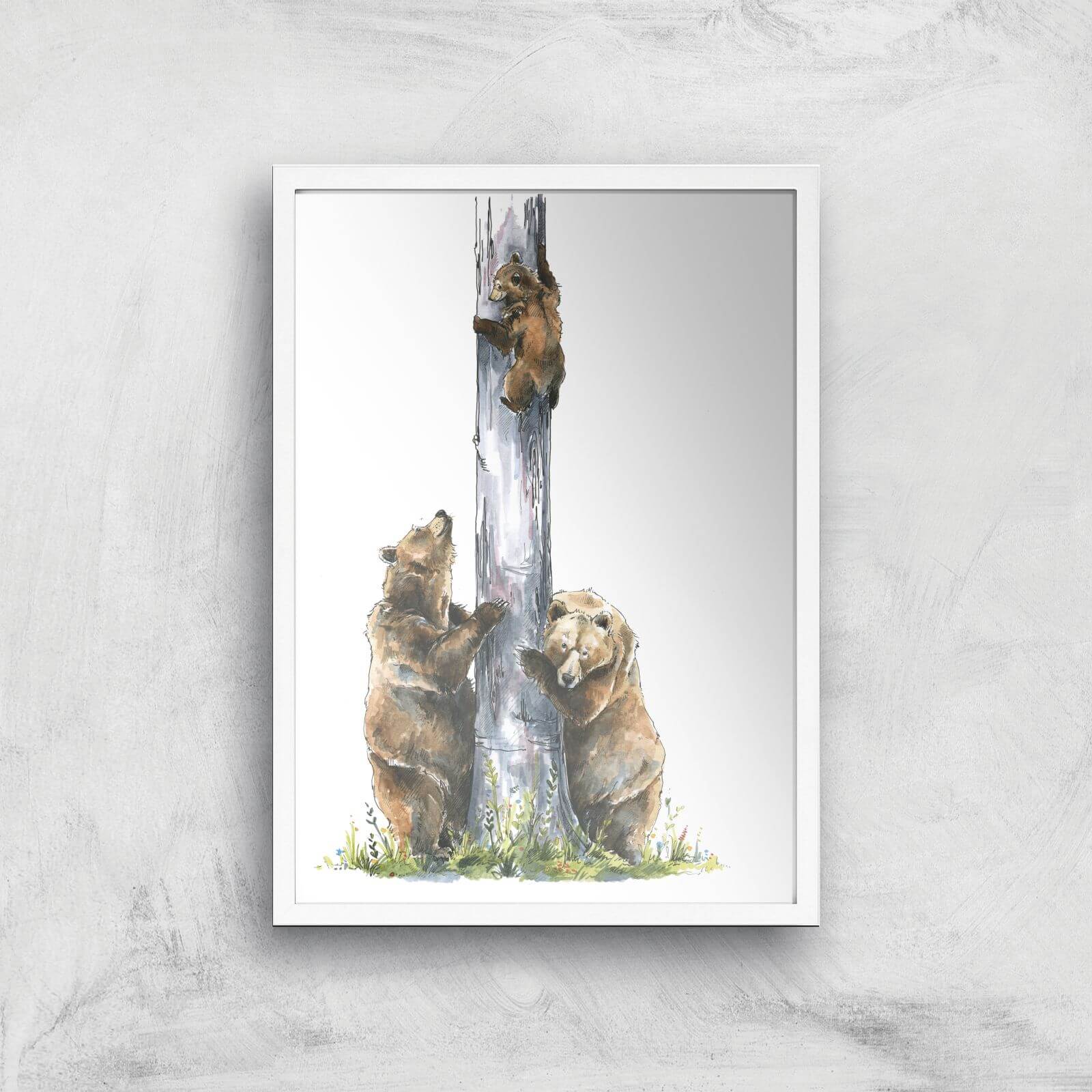 Snowtap Family Of Three Giclee Art Print - A3 - White Frame