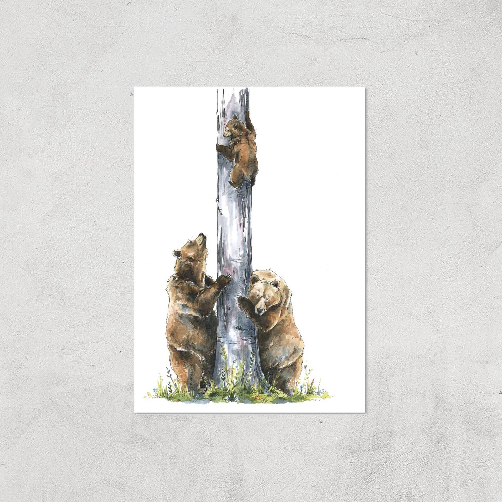 Snowtap Family Of Three Giclee Art Print - A2 - Print Only