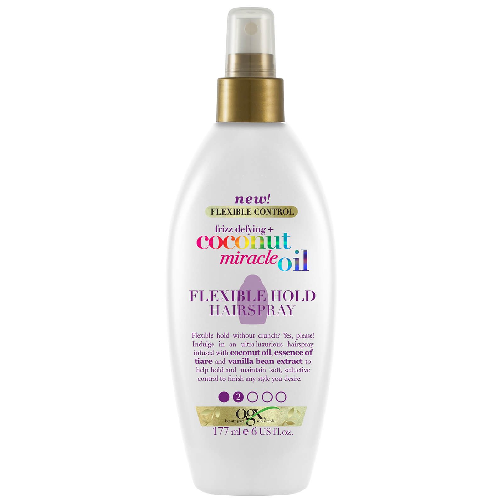 

OGX Frizz-Defying+ Coconut Miracle Oil Flexible Hold Hairspray 177ml