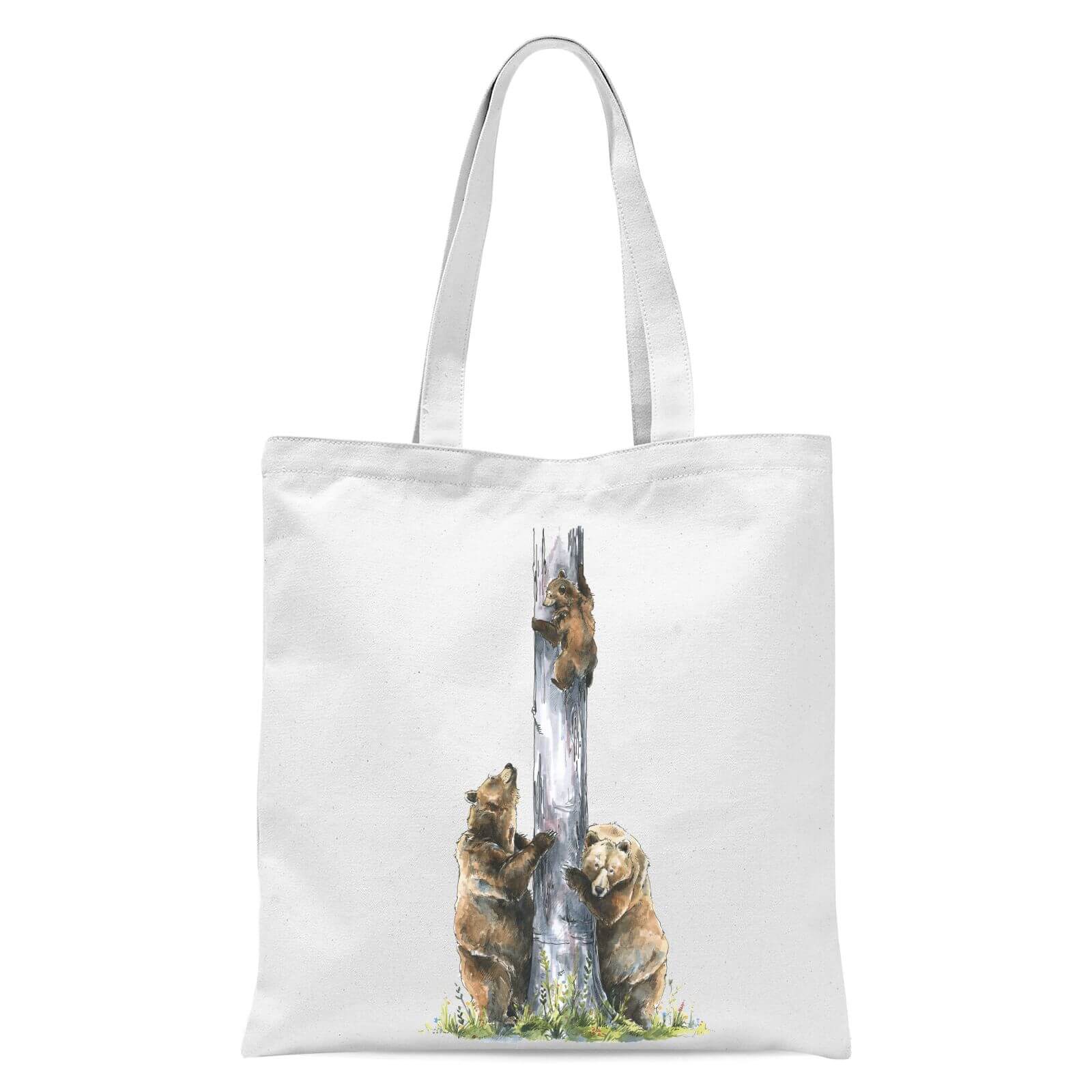 Snowtap Bear Family Of Three Tote Bag - White