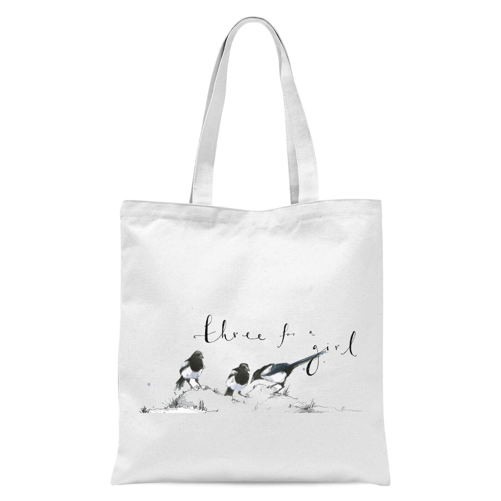 Snowtap Three For A Girl Tote Bag - White