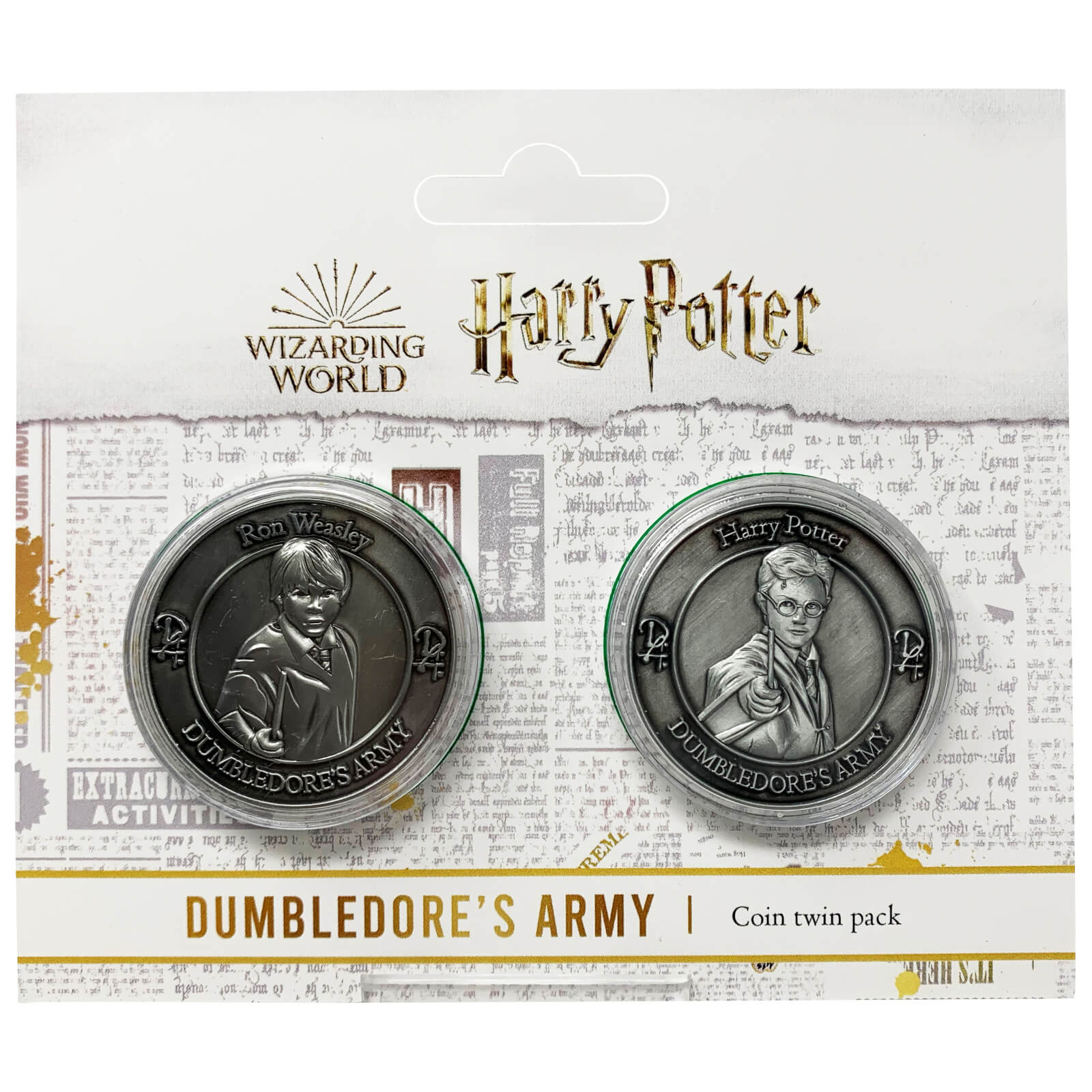 Ensemble de pièces de monnaie de l'armée Dumbledore Harry Potter : Harry et Ron
