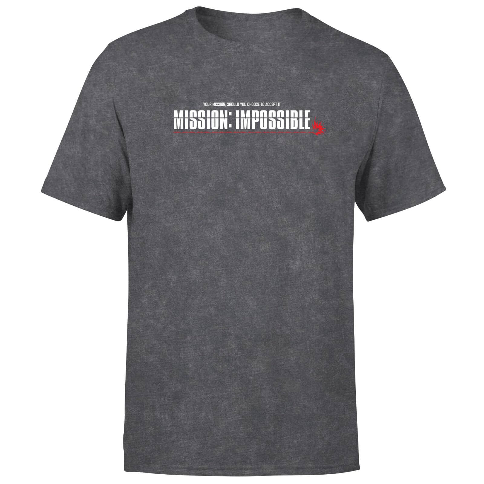 Mission Impossible Unisex T-Shirt - Black Acid Wash - L - Black