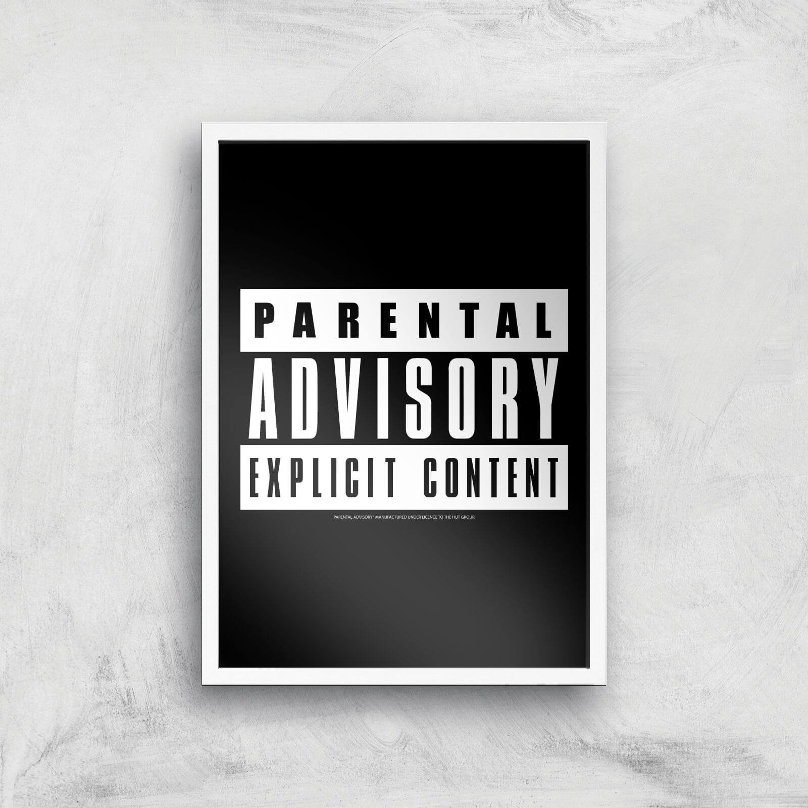 

Parental Advisory Explicit Content Giclee Art Print - A3 - White Frame