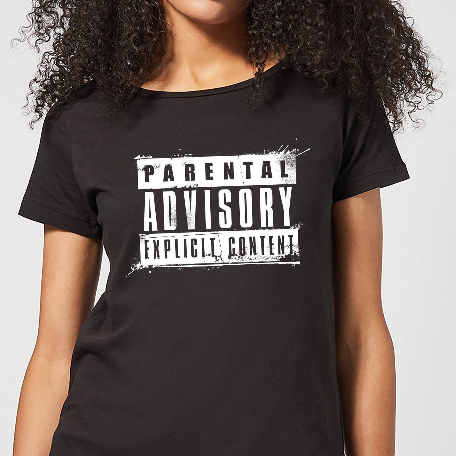 Parental Advisory Explicit Content White Women's T-Shirt - Black - M - Noir
