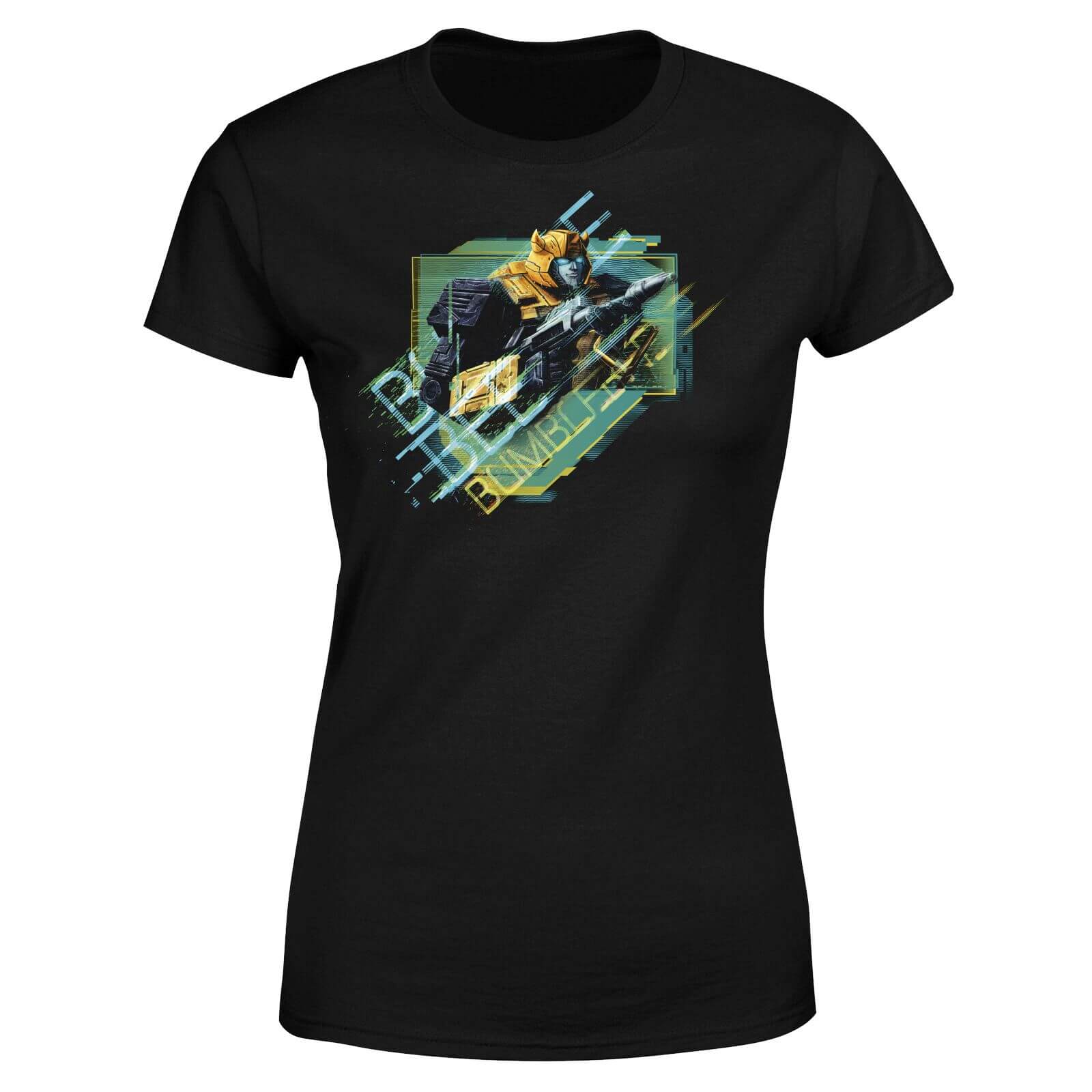 T-shirt Transformers Bumble Bee Glitch - Noir - Femme - 3XL
