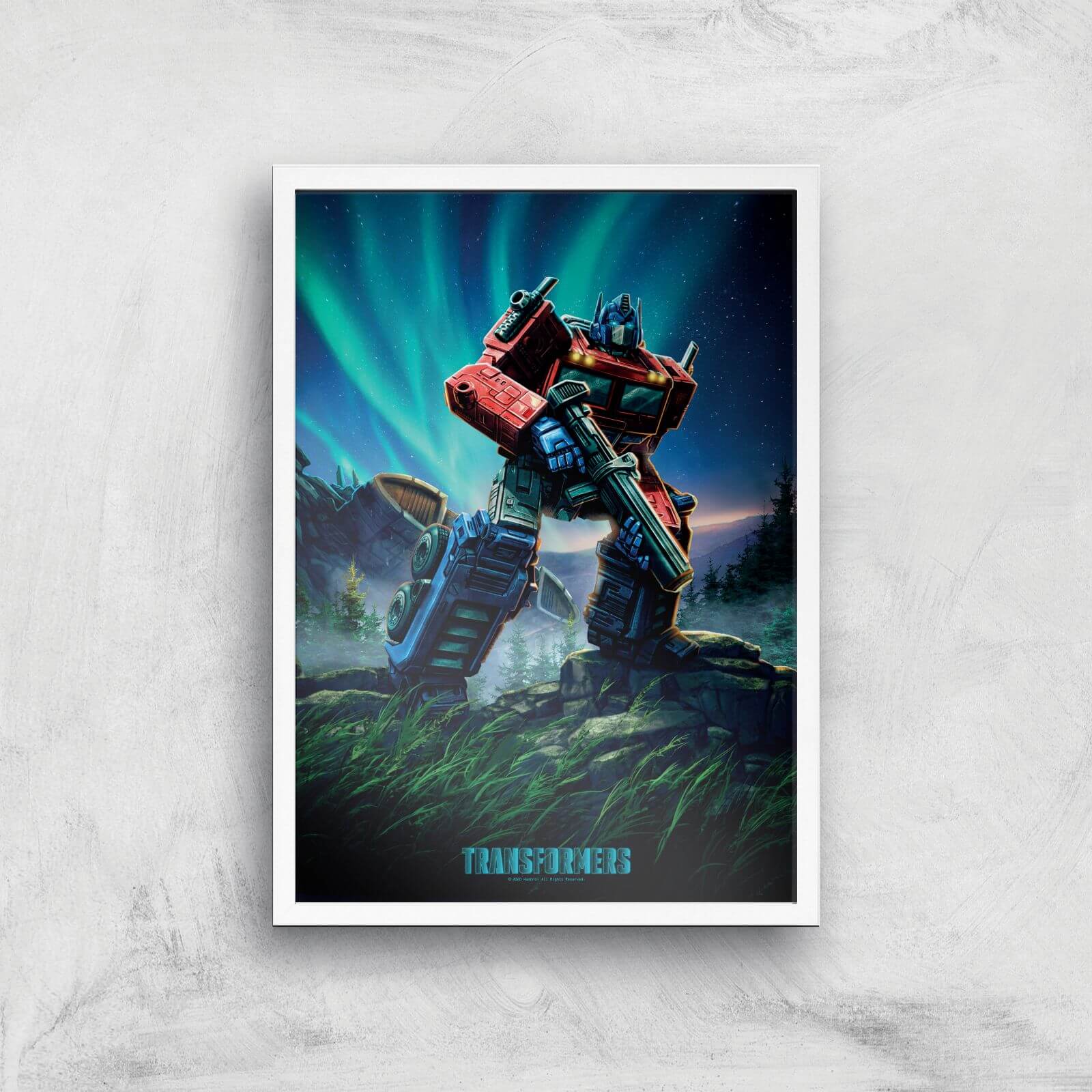 Transformers Optimus Prime A2 Giclee Art Print - A2 - White Frame