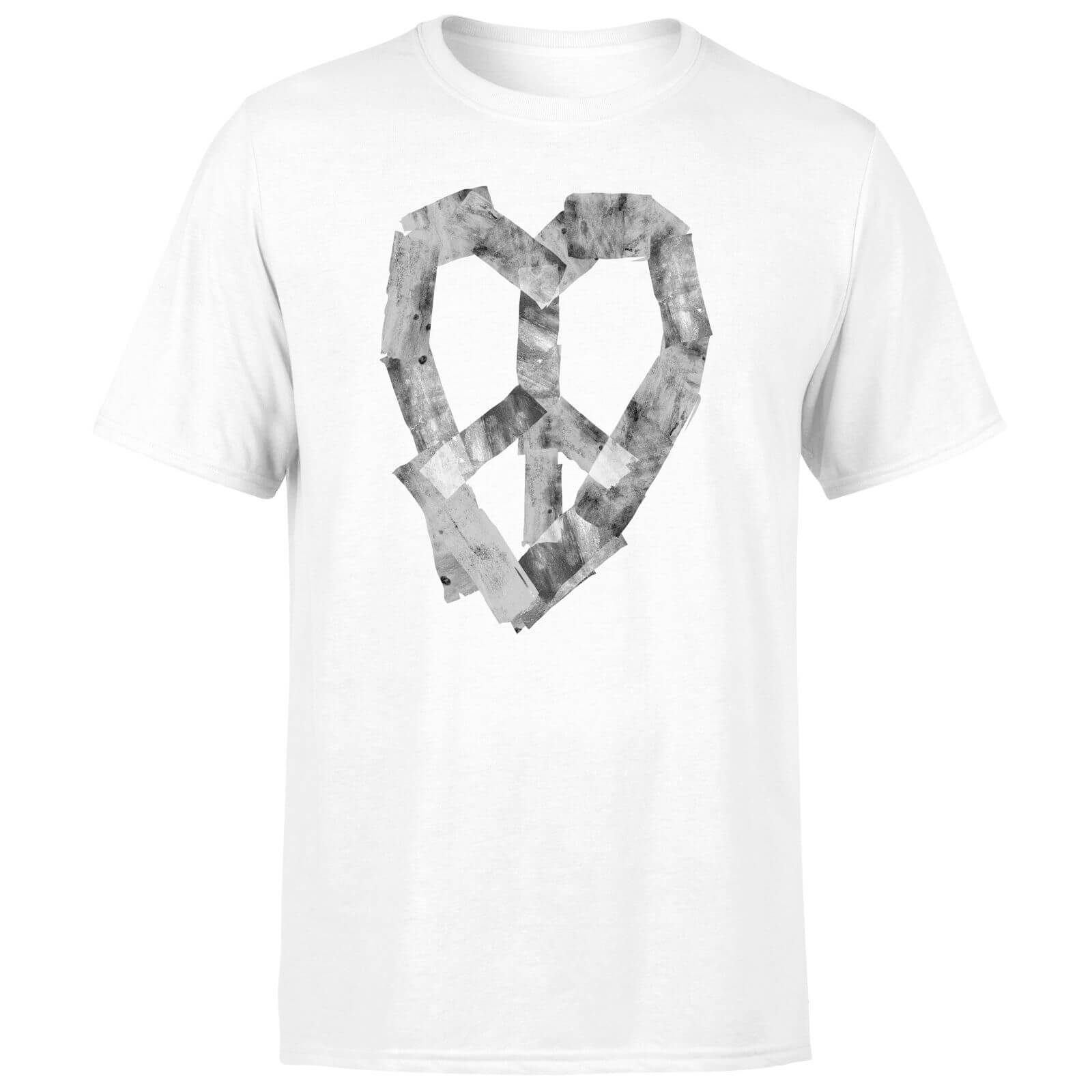 Ikiiki Peace Heart Men's T-Shirt - White - XS - White