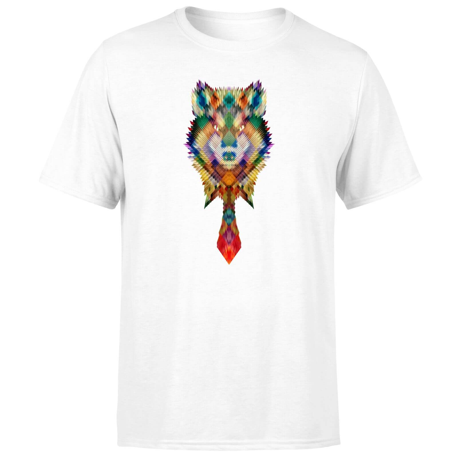 Ikiiki Wolf Men's T-Shirt - White - XS - White