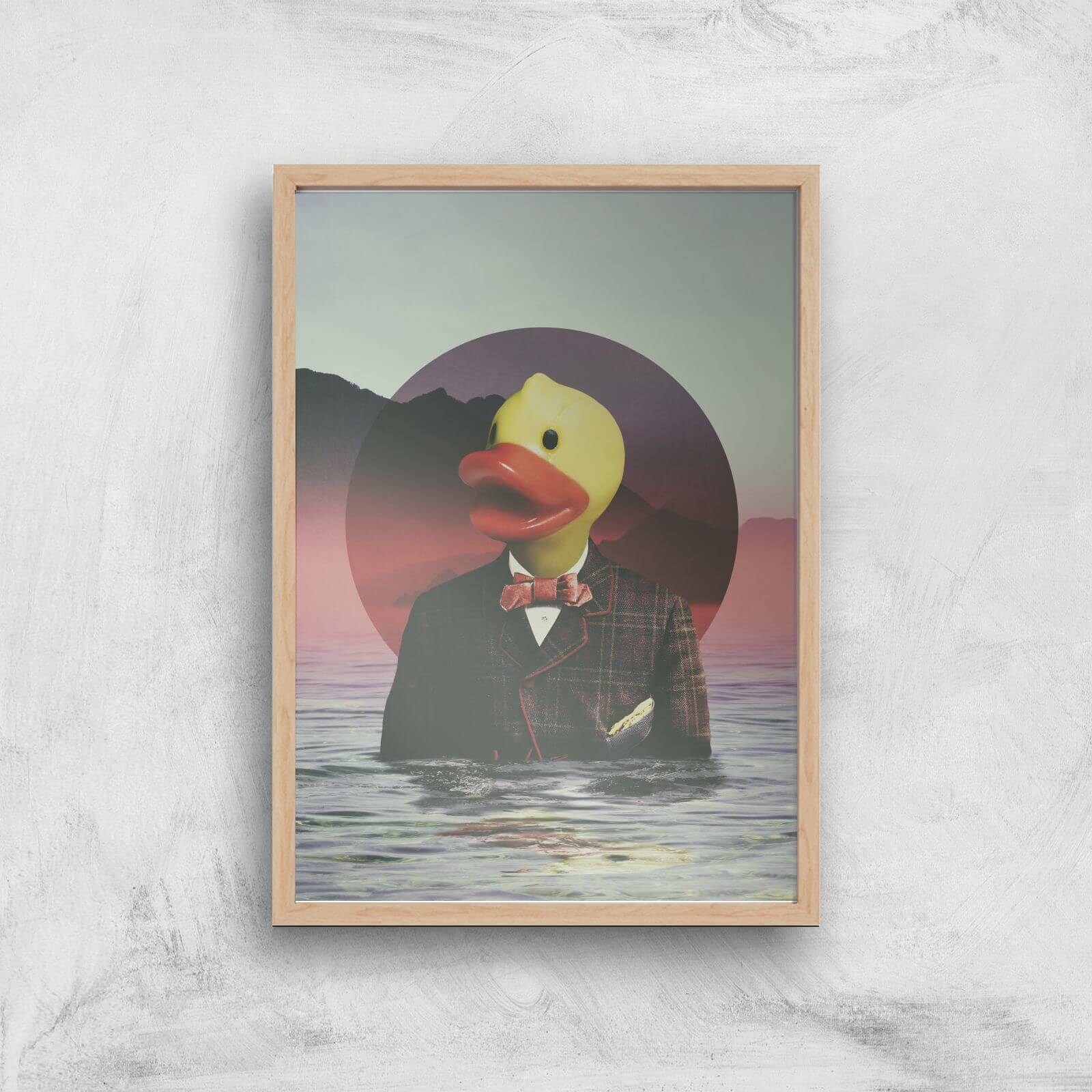 Ikiiki Rubber Ducky Giclee Art Print - A4 - Wooden Frame