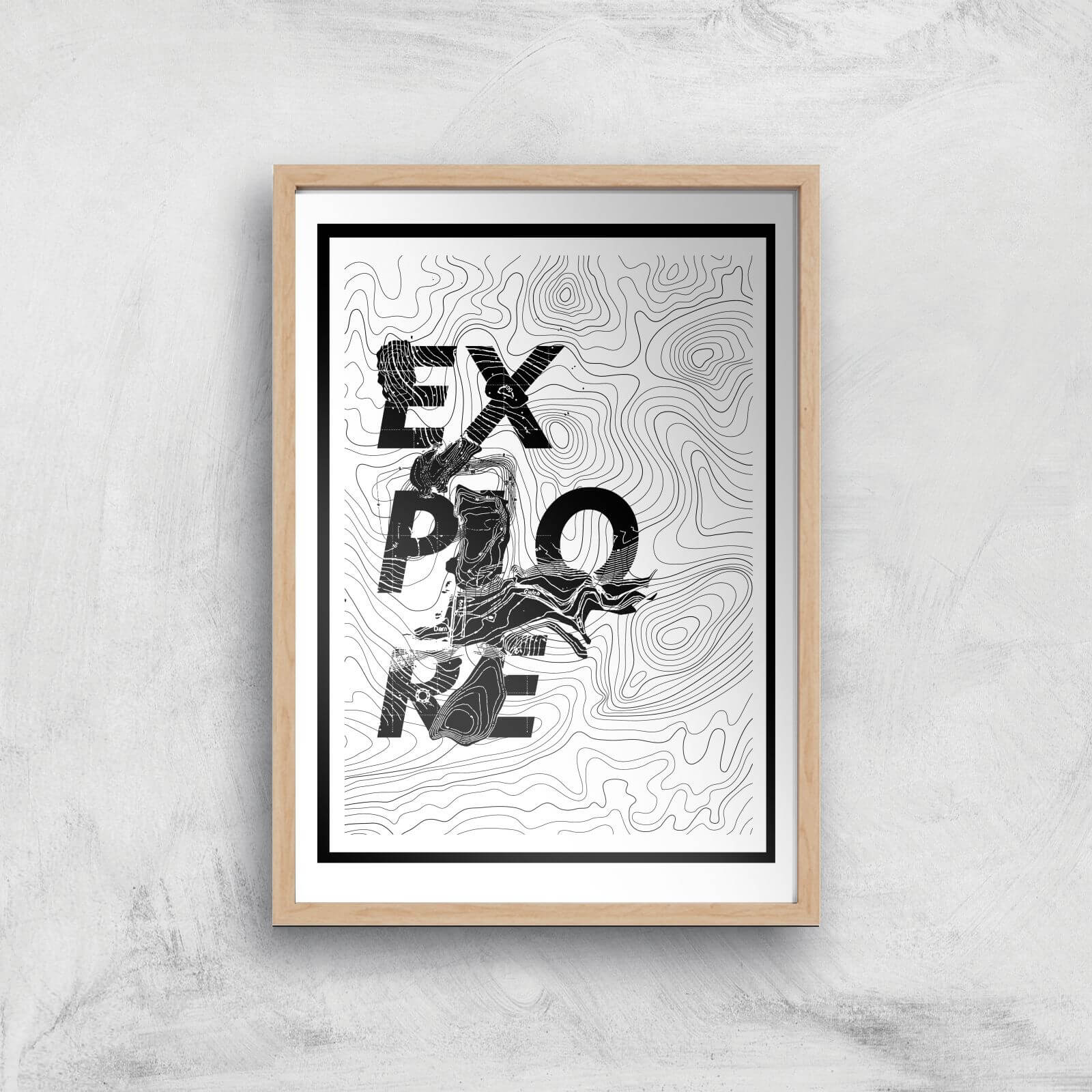 Ikiiki Explore Giclee Art Print - A2 - Wooden Frame