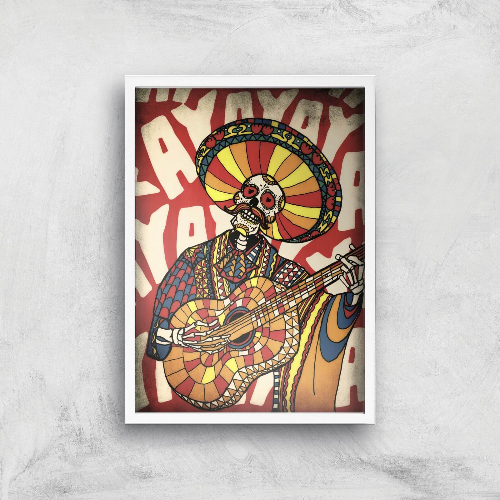 Ikiiki Mariachi Giclee Art Print - A2 - White Frame