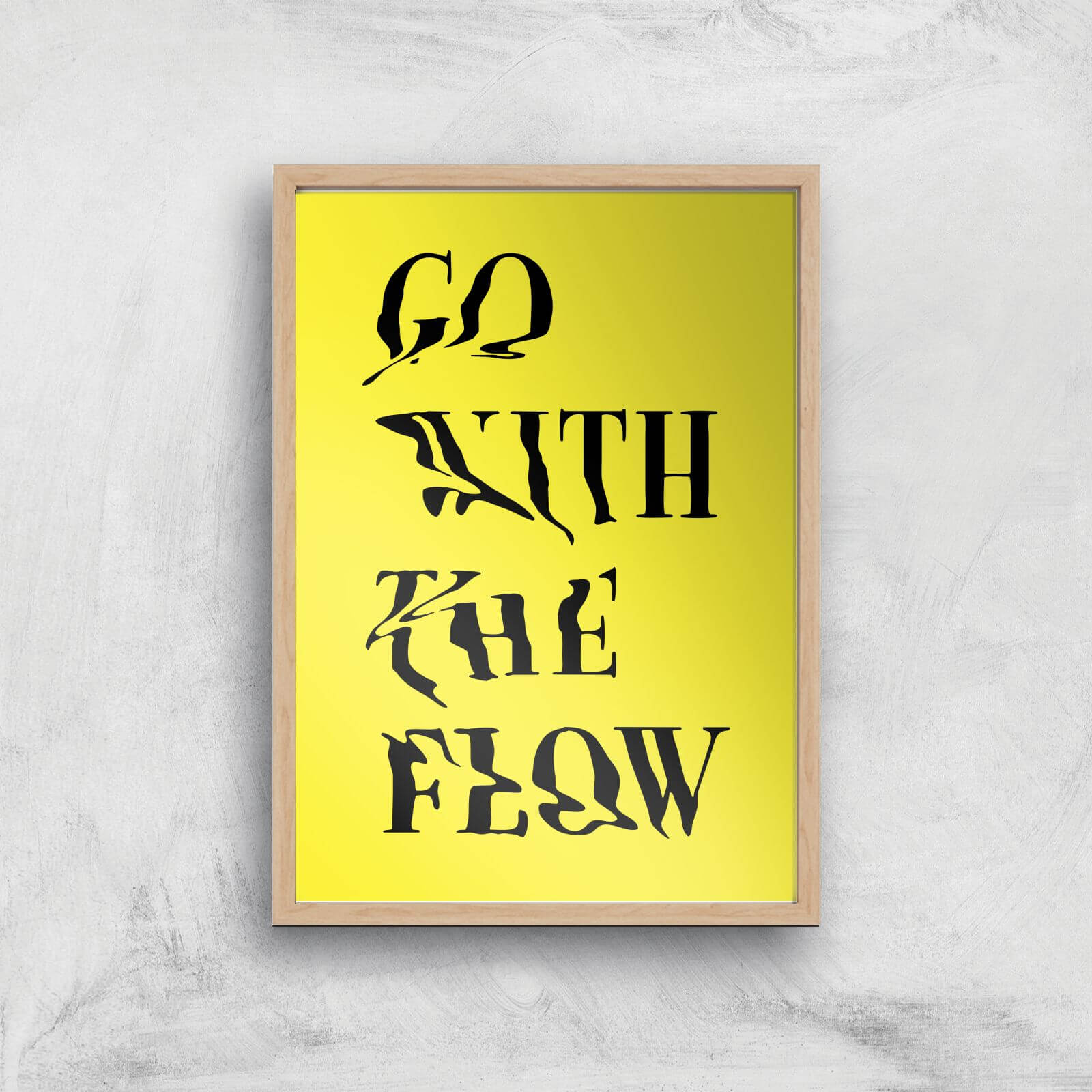 Ikiiki Go With The Flow Giclee Art Print - A4 - Wooden Frame