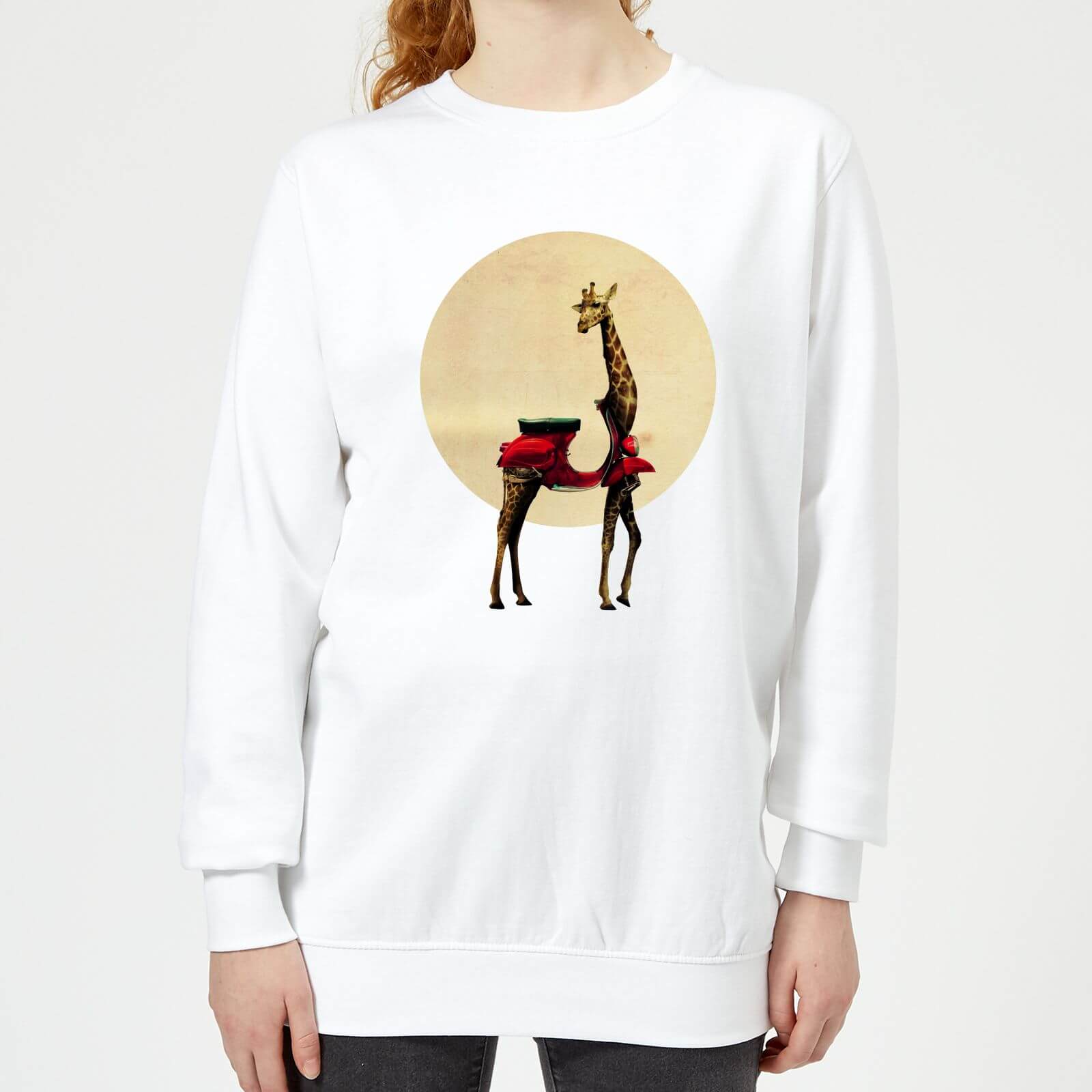 Ikiiki Giraffe Women's Sweatshirt - White - XS - White