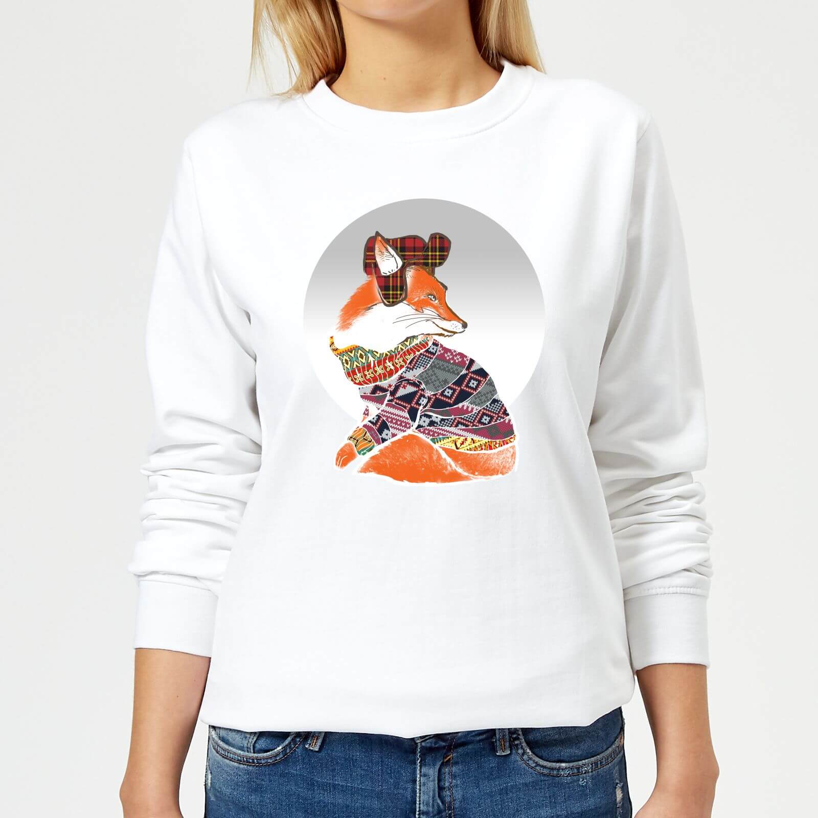 Ikiiki Winter Fox Women's Sweatshirt - White - XS - White
