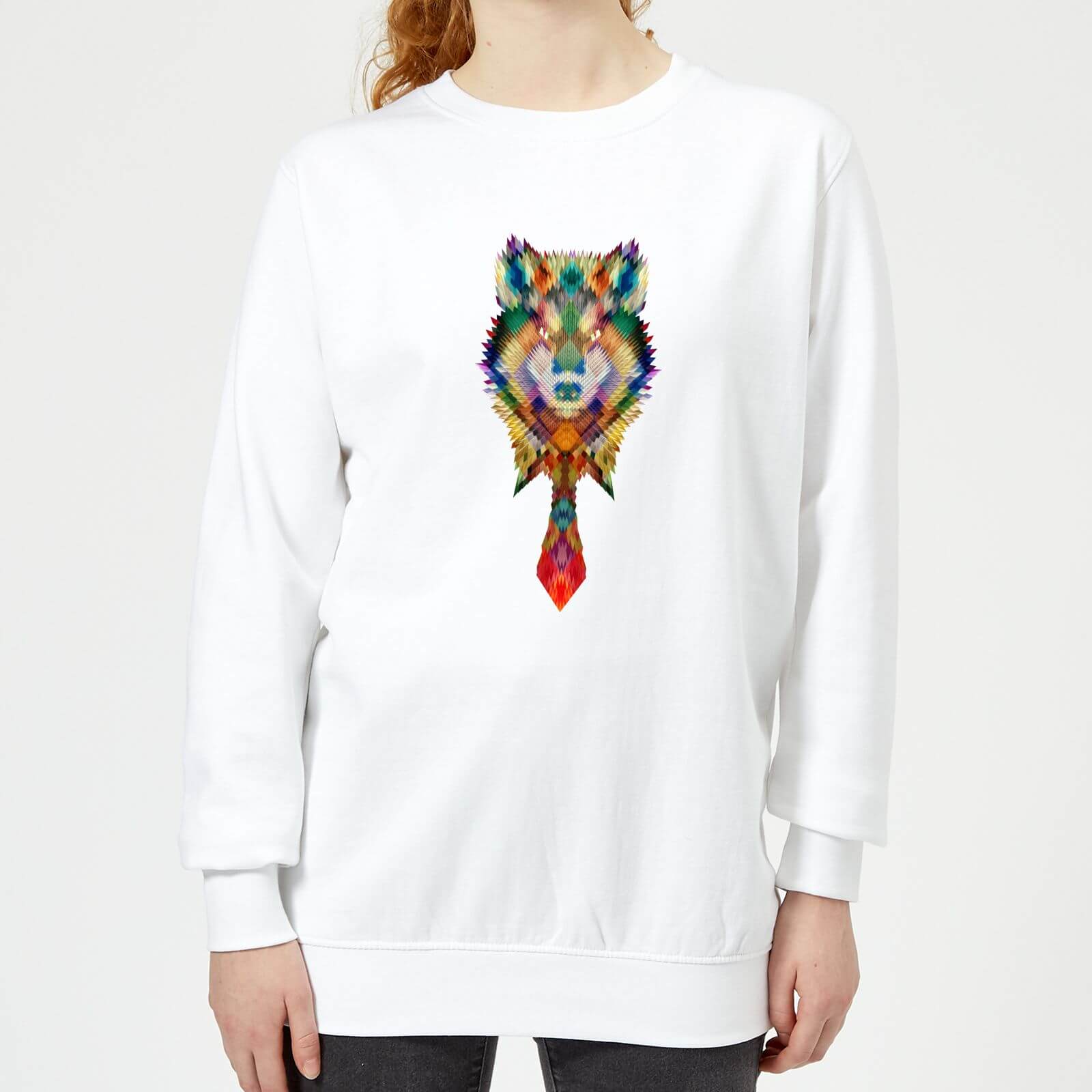 Ikiiki Wolf Women's Sweatshirt - White - XS - White