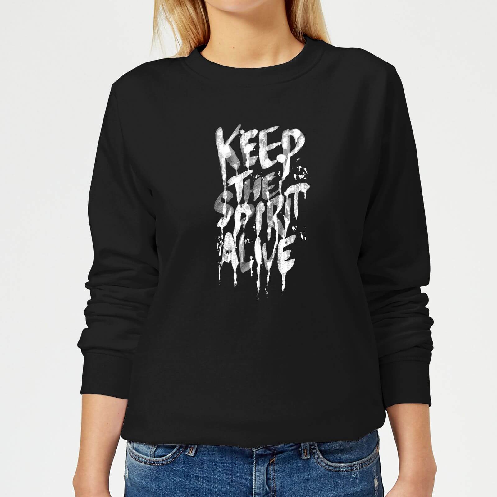 Ikiiki Keep The Spirit Alive Women's Sweatshirt - Black - XS - Black