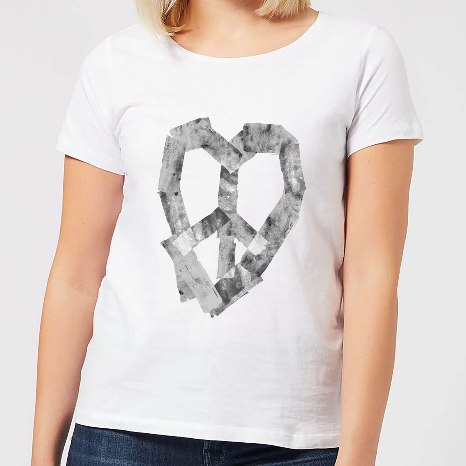 Ikiiki Peace Heart Women's T-Shirt - White - S - White