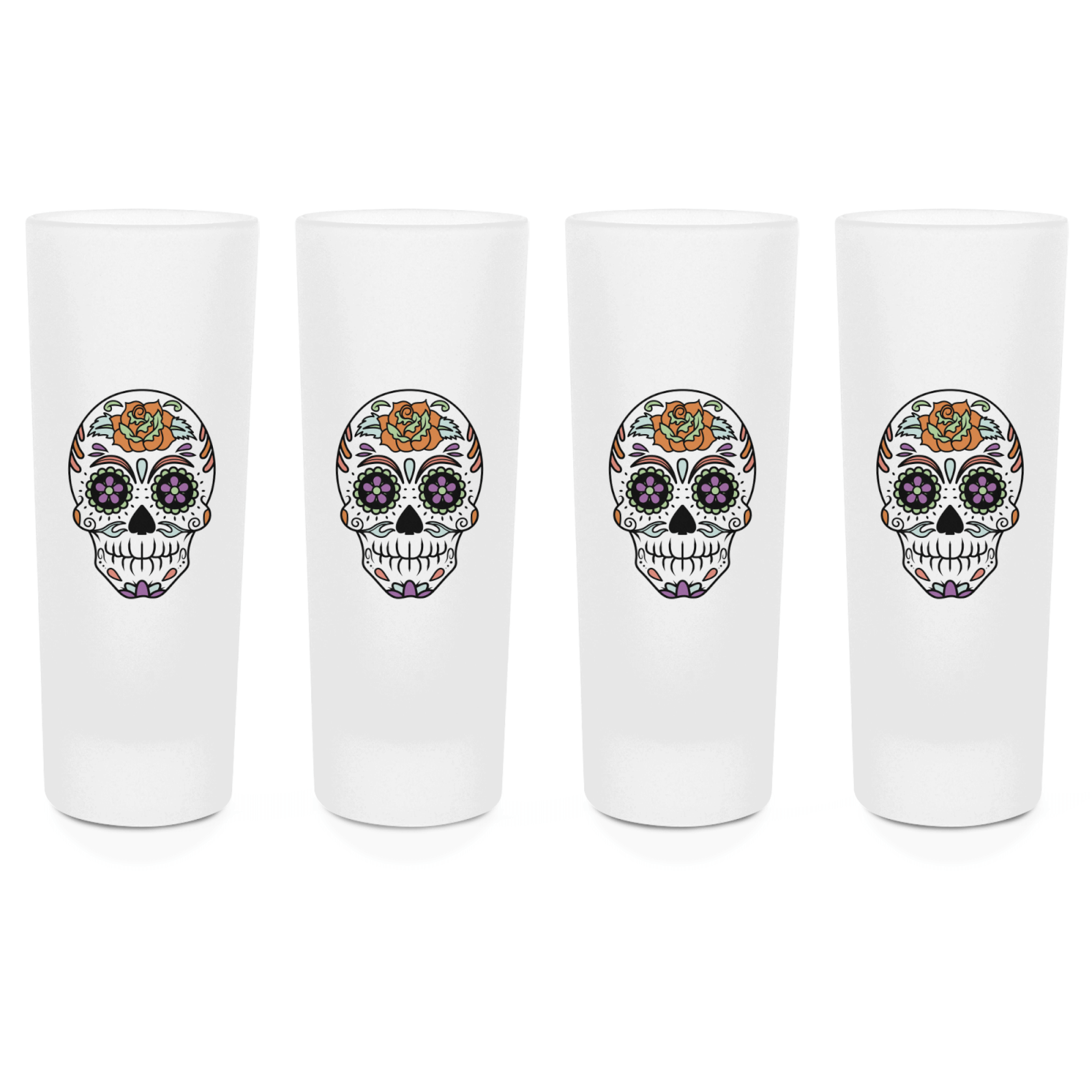Sugar Skull Shot Glasses - Set of 4