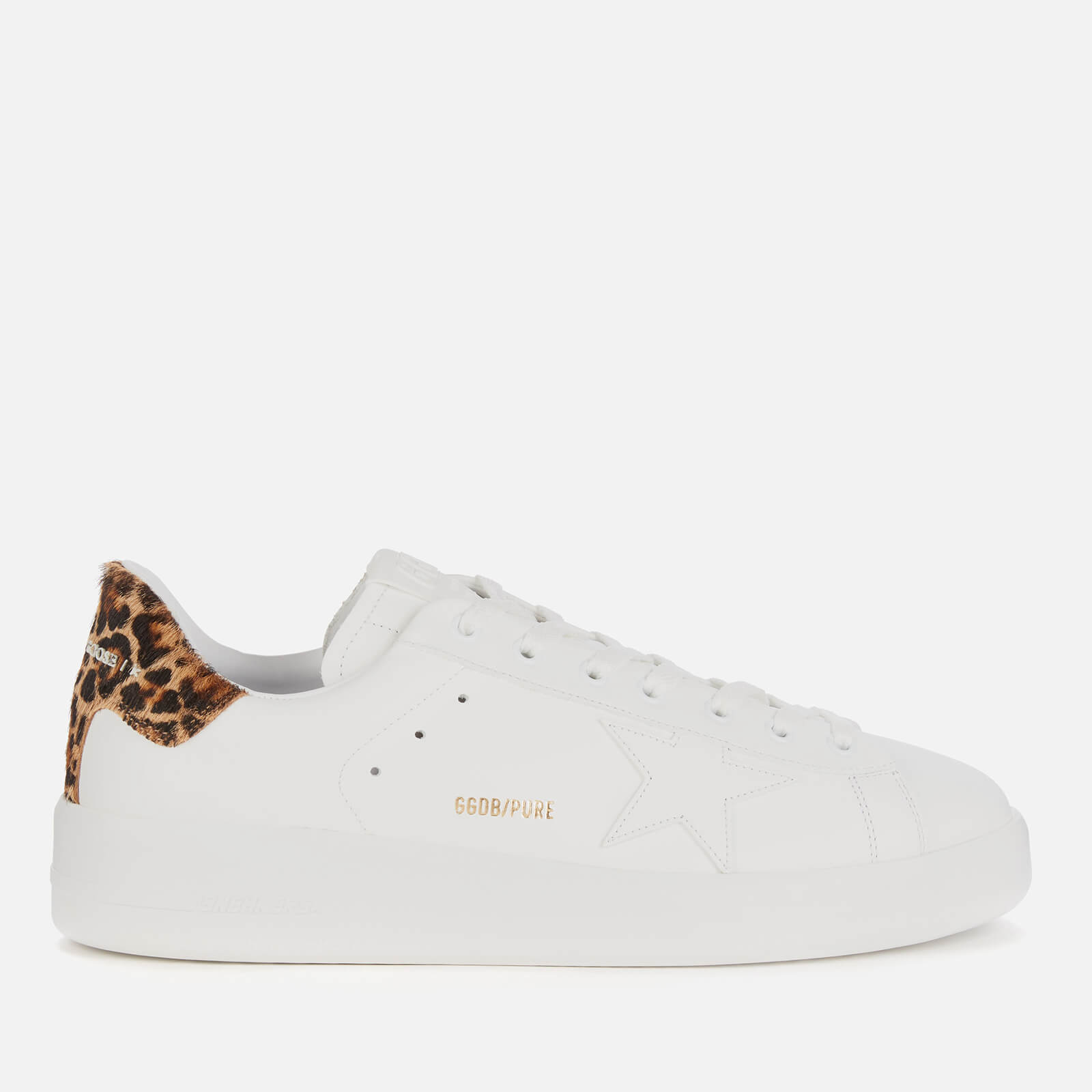 Golden Goose Deluxe Brand Men's Pure Star Leather Trainers - White/Brown Leopard - UK 8
