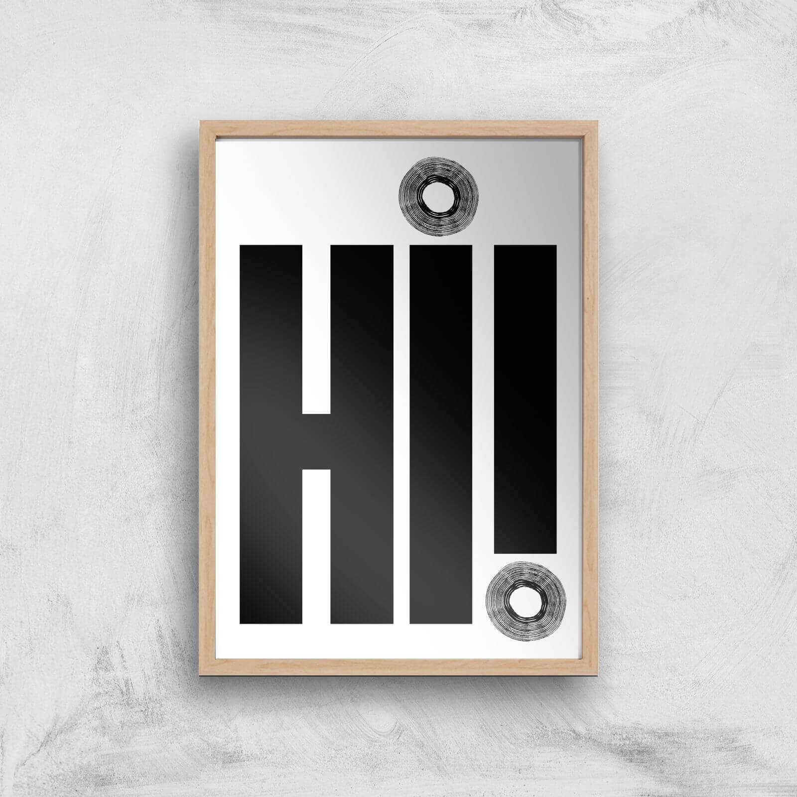 Hi! Giclee Art Print - A3 - Wooden Frame