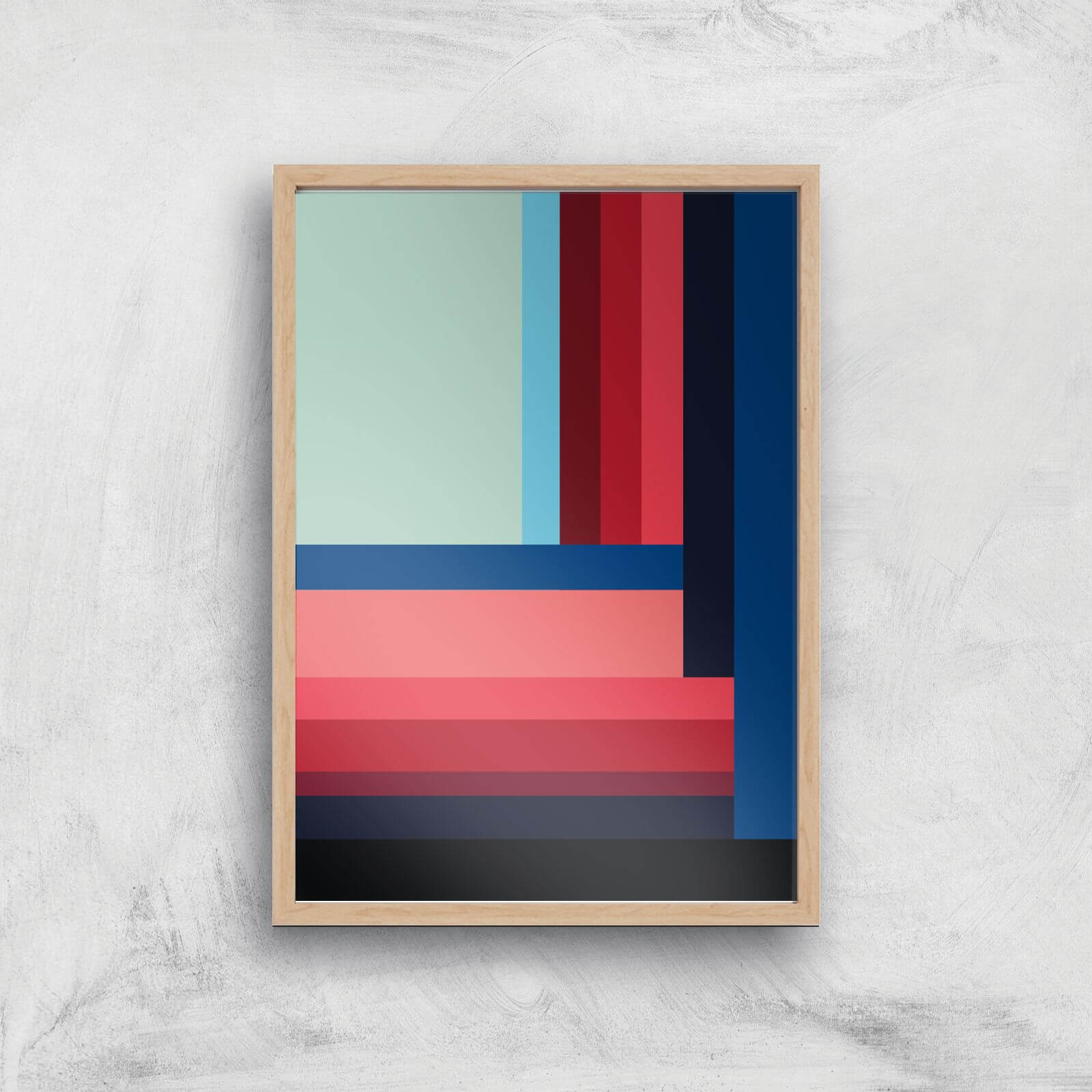 Stripes Giclee Art Print - A2 - Wooden Frame