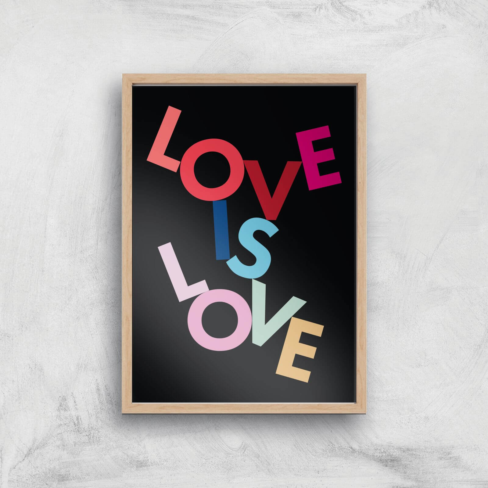 Love Is Love Giclee Art Print - A3 - Wooden Frame