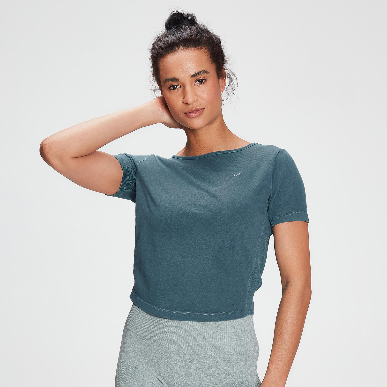 

MP Women's Training Washed Tie Back T-shirt - Deep Sea Blue - XXS