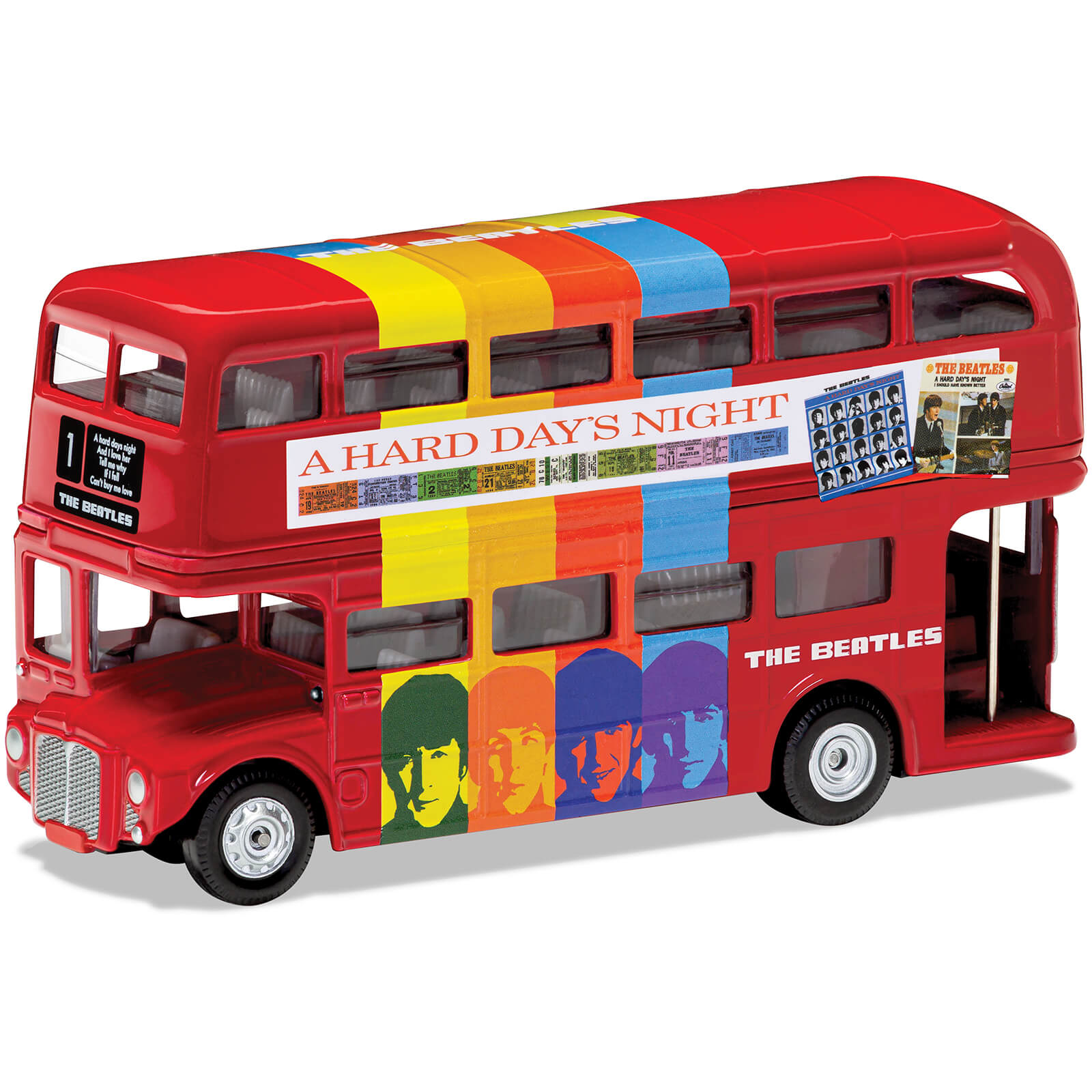 Set de maquetas del autobús londinense de los Beatles A Hard Day's Night - Escala 1:64