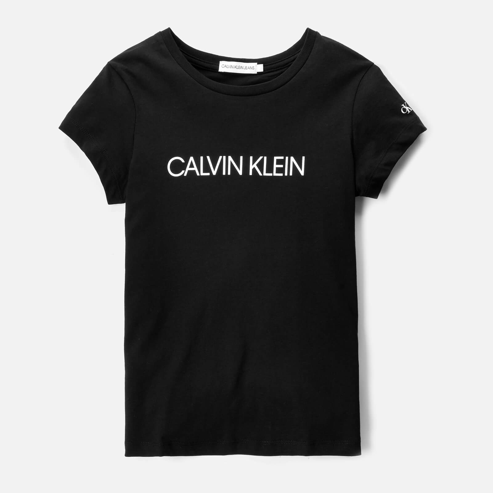 Calvin Klein Girls' Institutional T-Shirt - CK Black - 6-7 Years